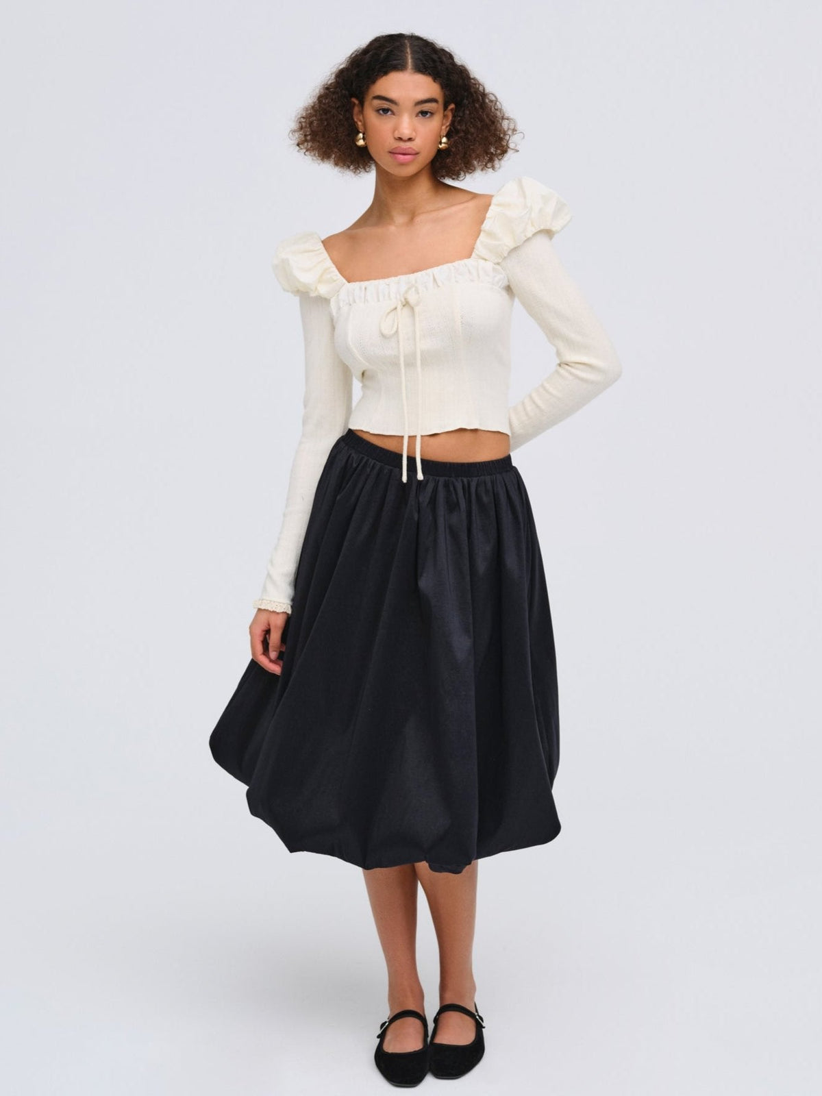 Aliyah Pointelle Top - Cream