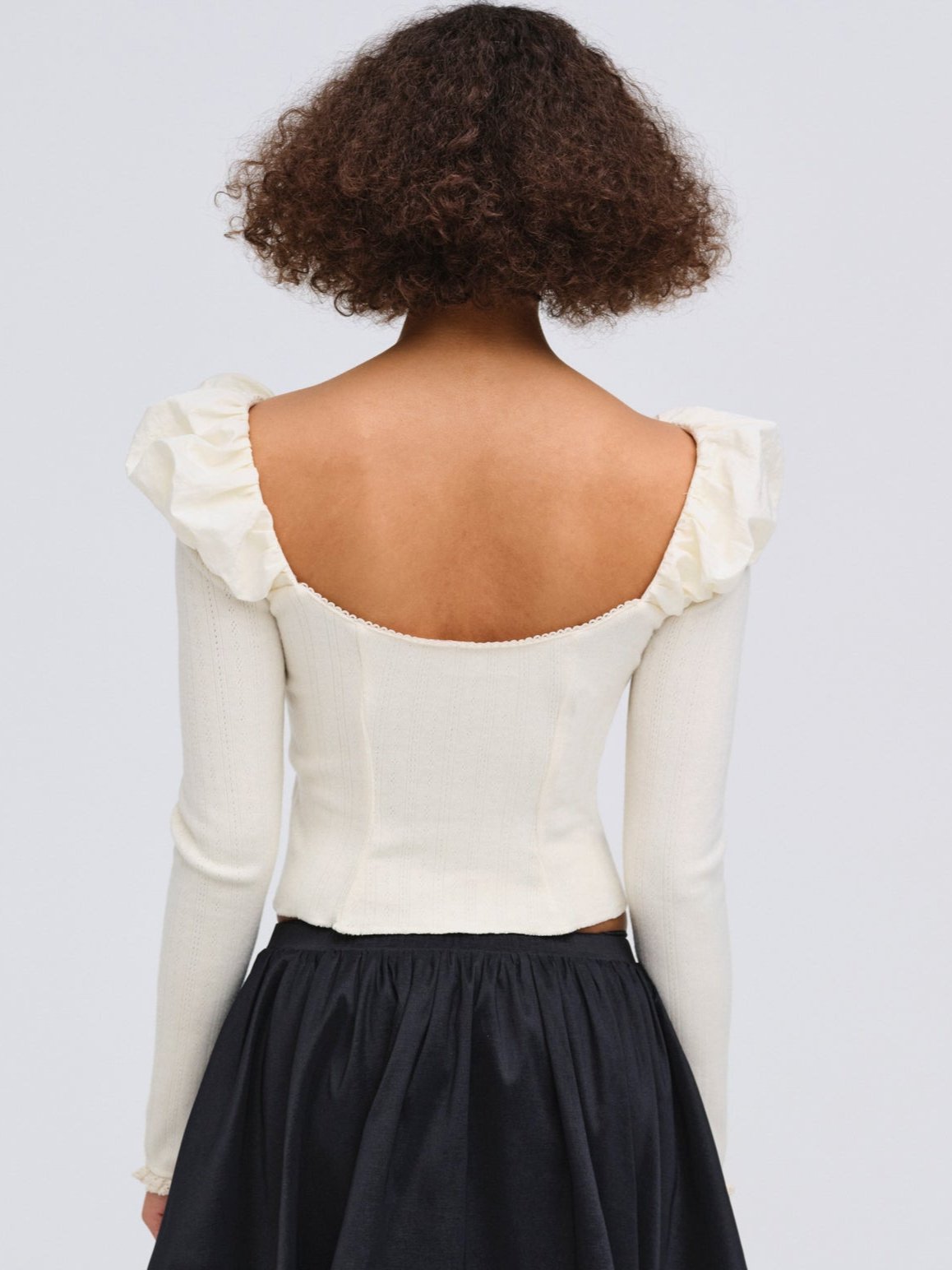 Aliyah Pointelle Top - Cream