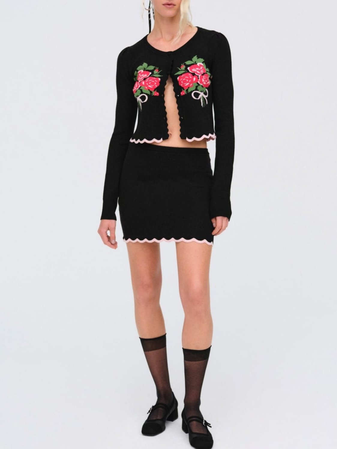 Donella Knit Mini Skirt - Black