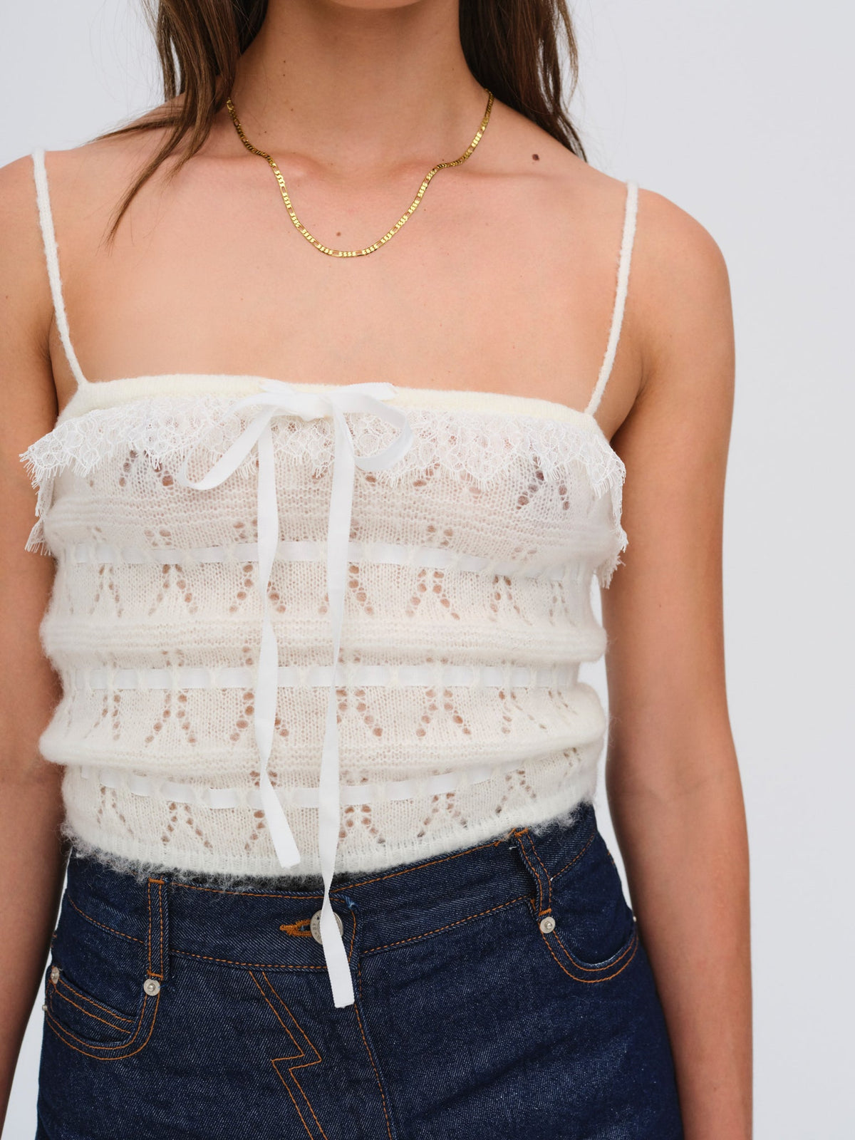 Jayla Knit Cami Top - Cream