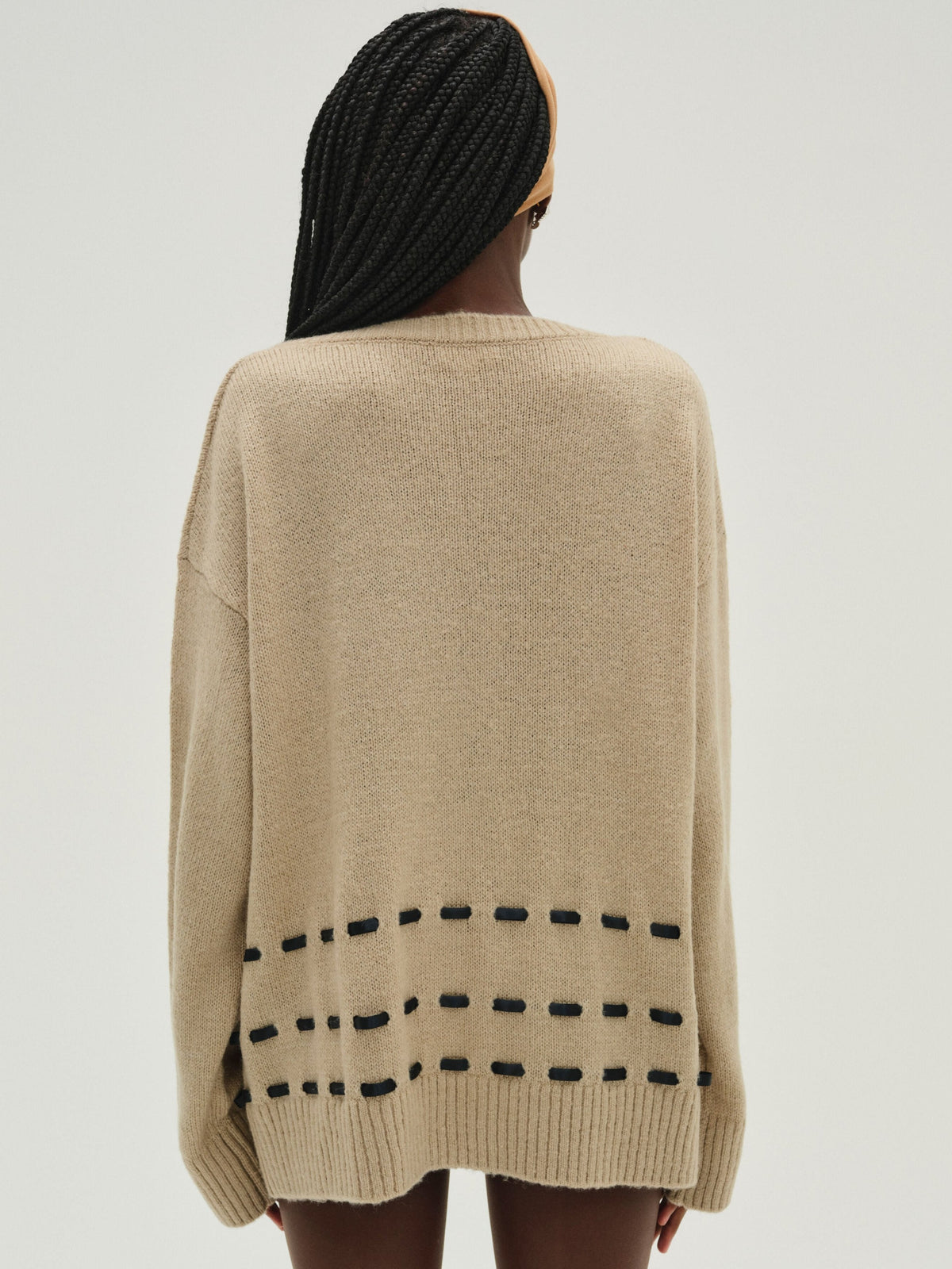 Solana Cardigan with Scarf - Tan