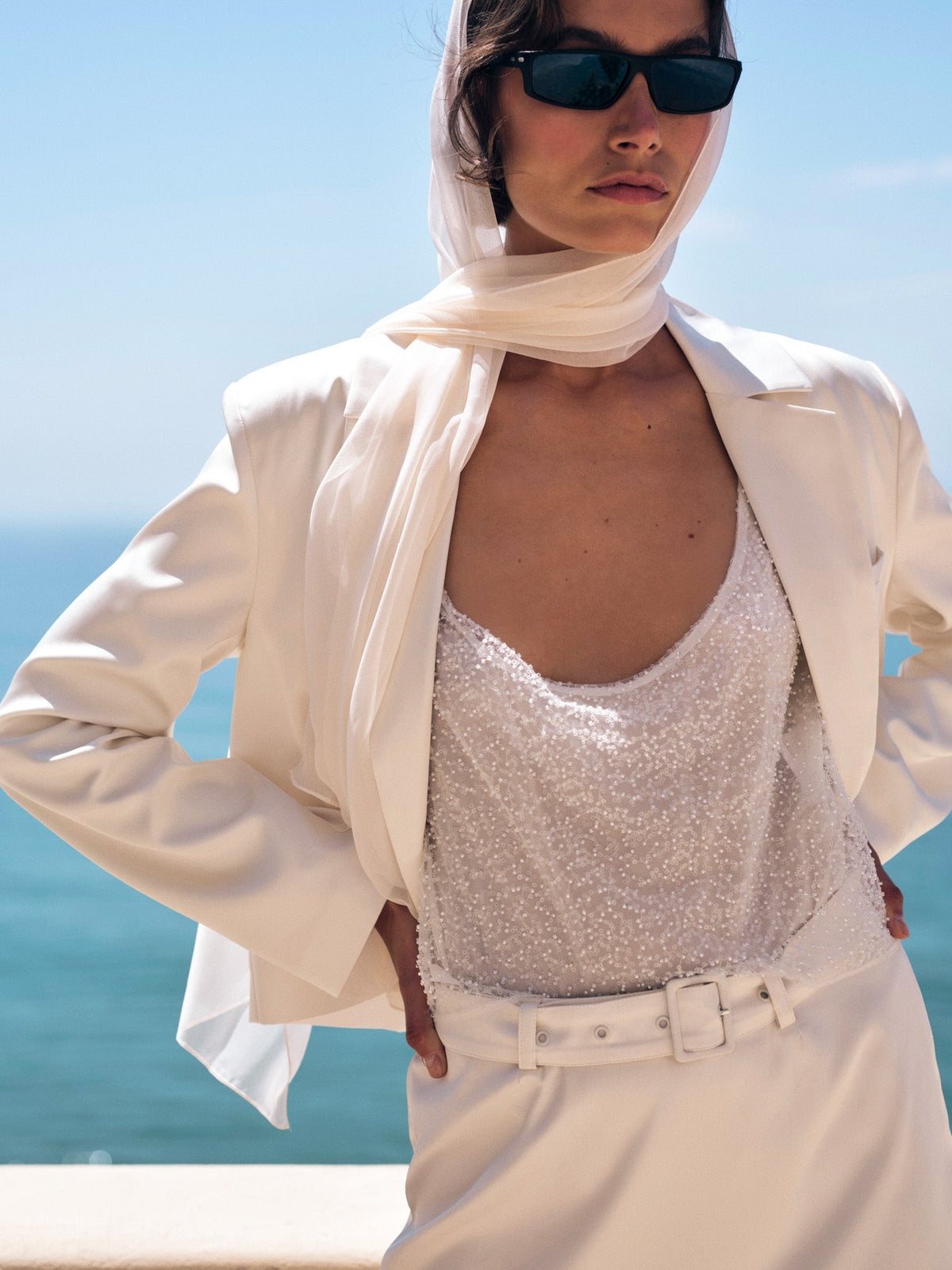 Hariette Beaded Tank - Cream