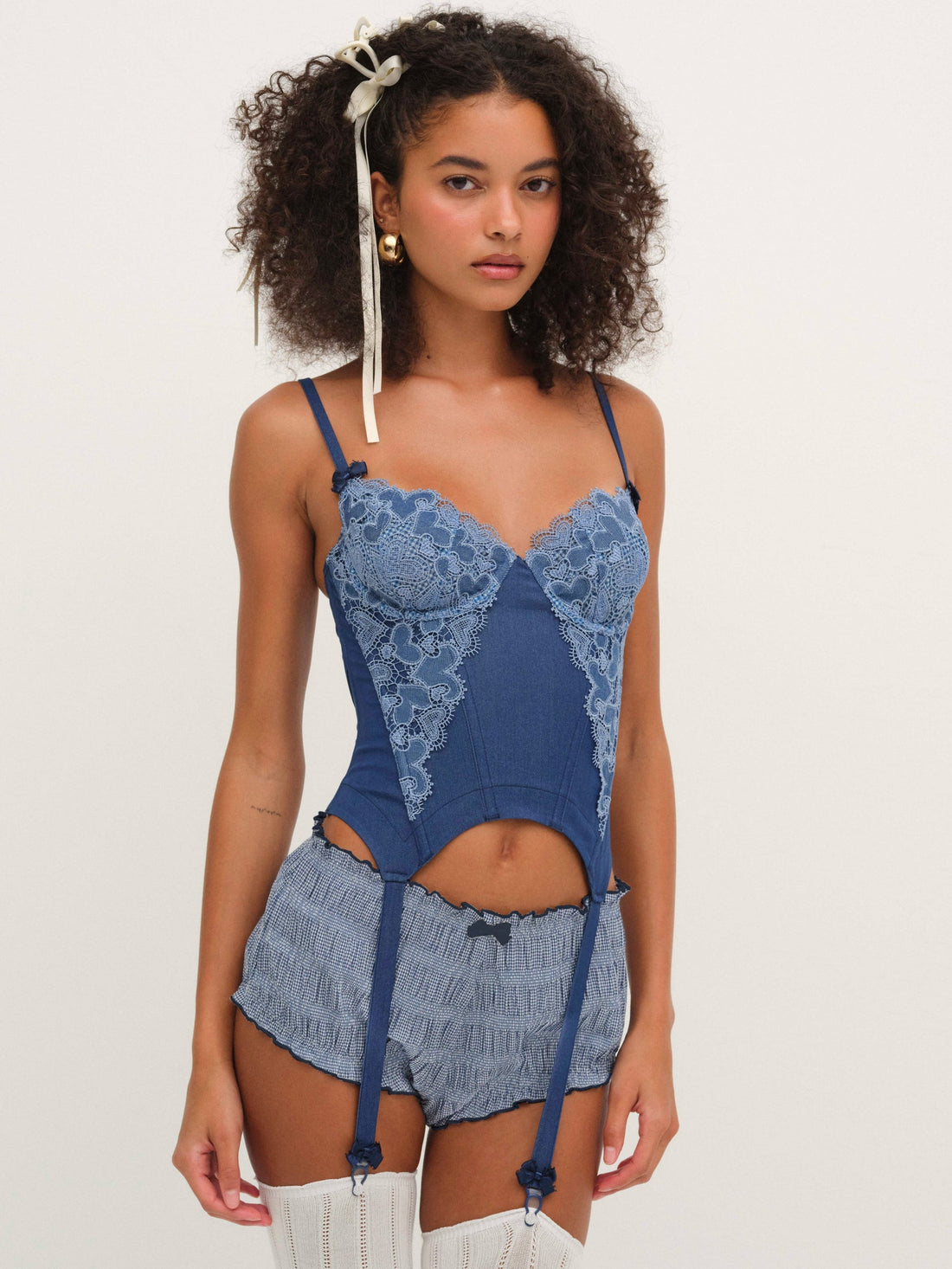 Denim Hearts Bustier