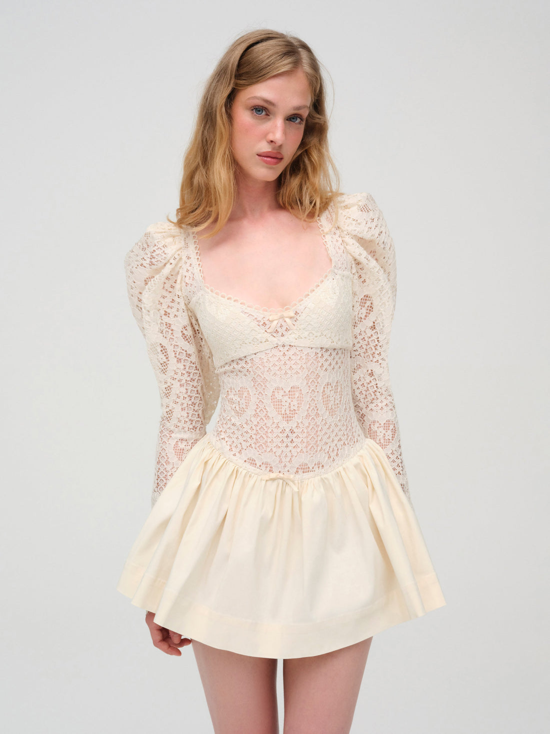 Doily Lace Mini Dress