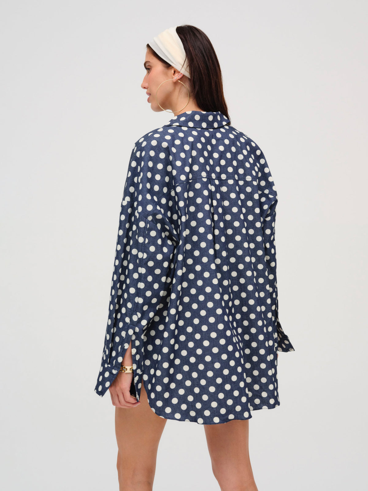 Dolly Dot Button-Down Top - Indigo