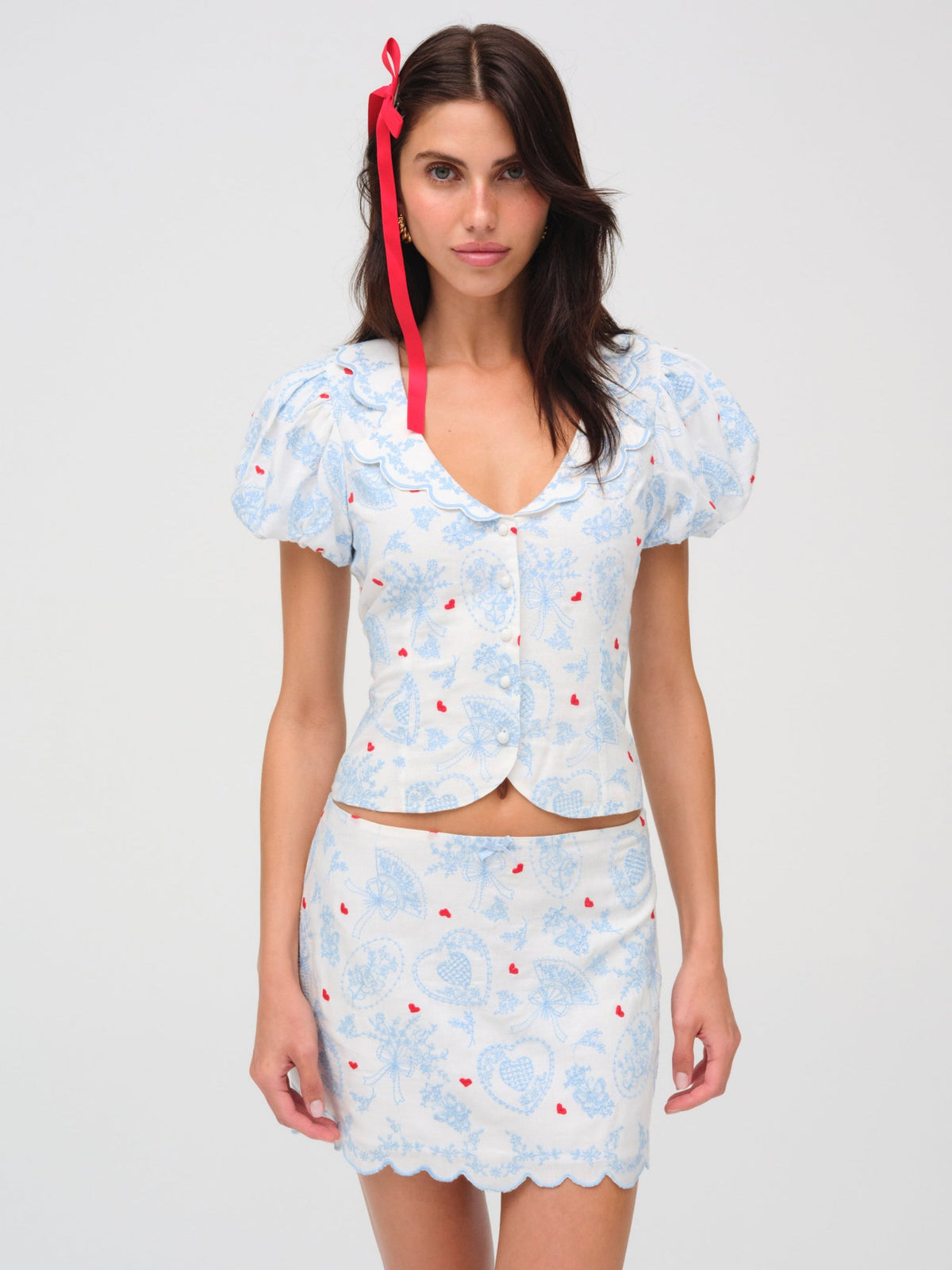 Livia Linen Mini Skirt - White