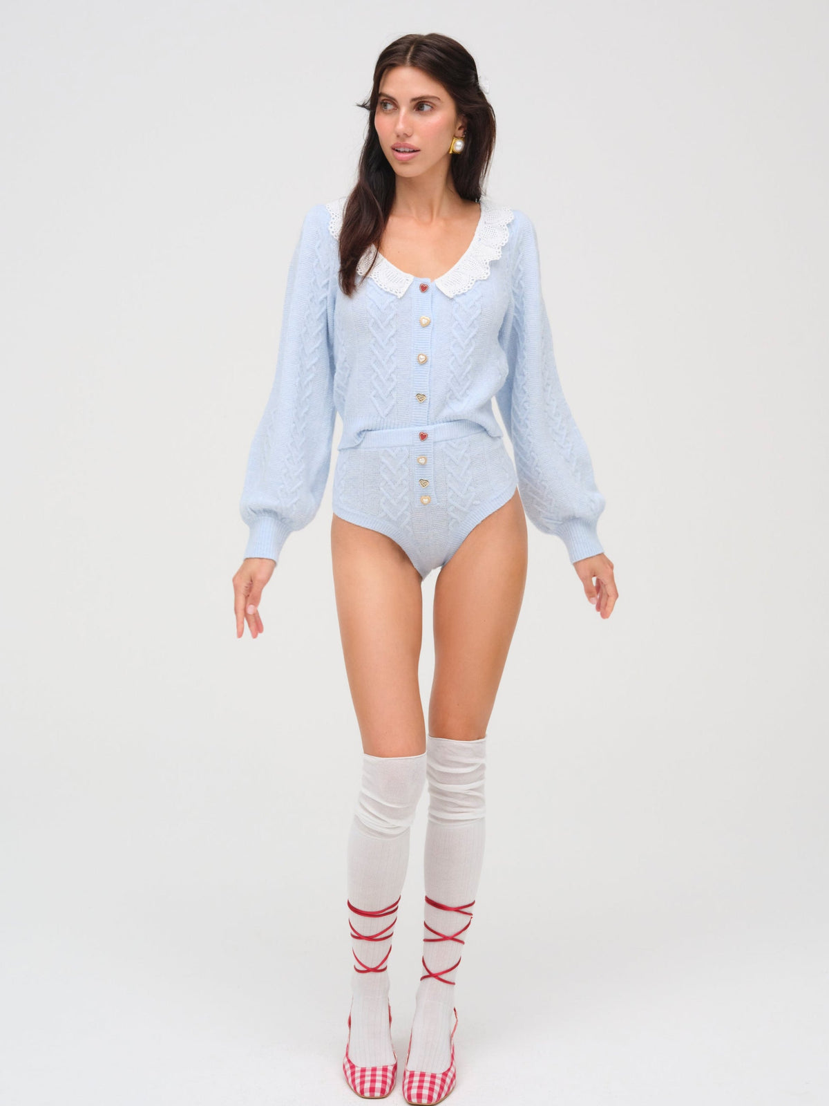 Cupid Knit High Waisted Panty - Blue