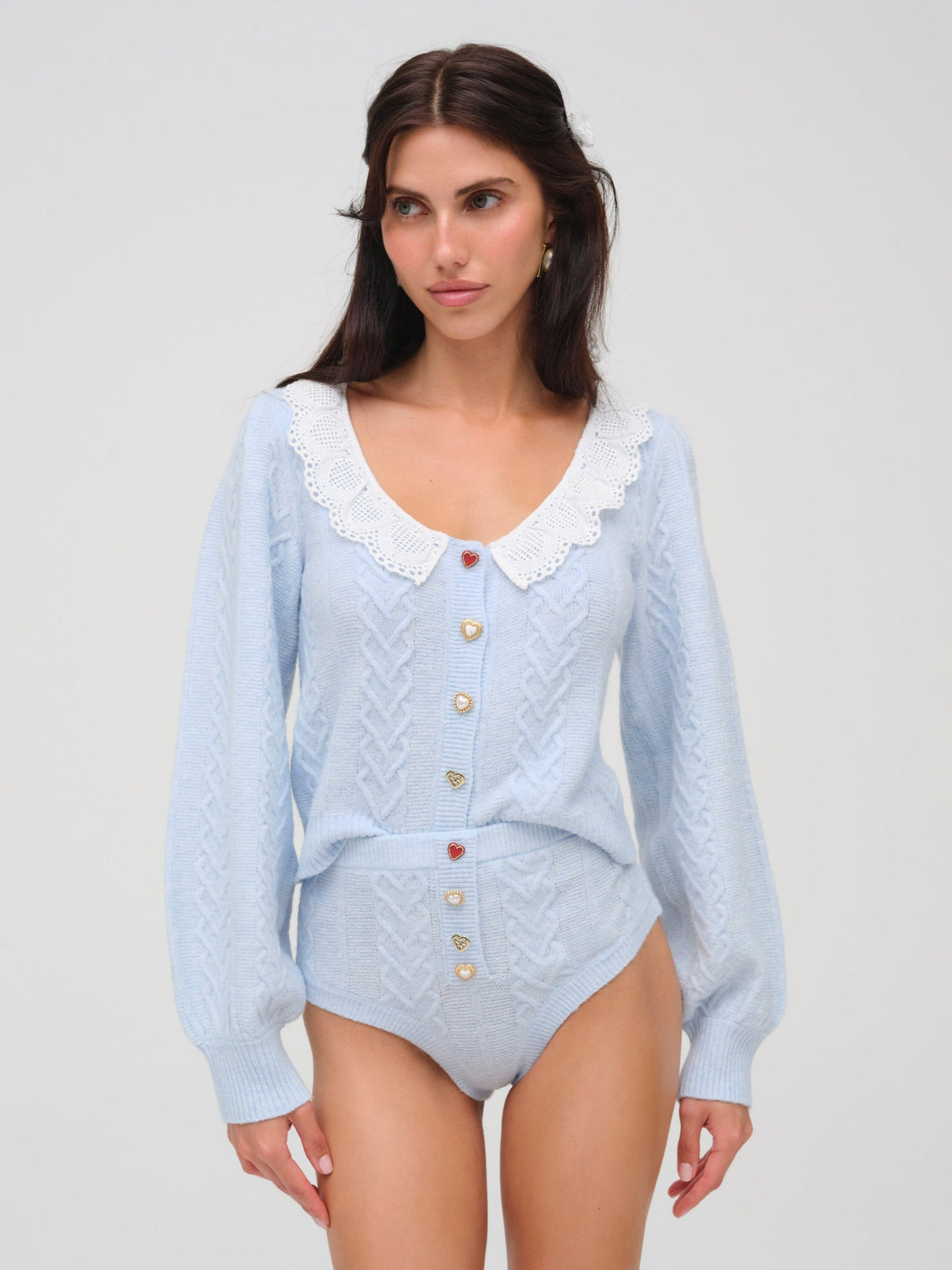 Cupid Knit High Waisted Panty - Blue
