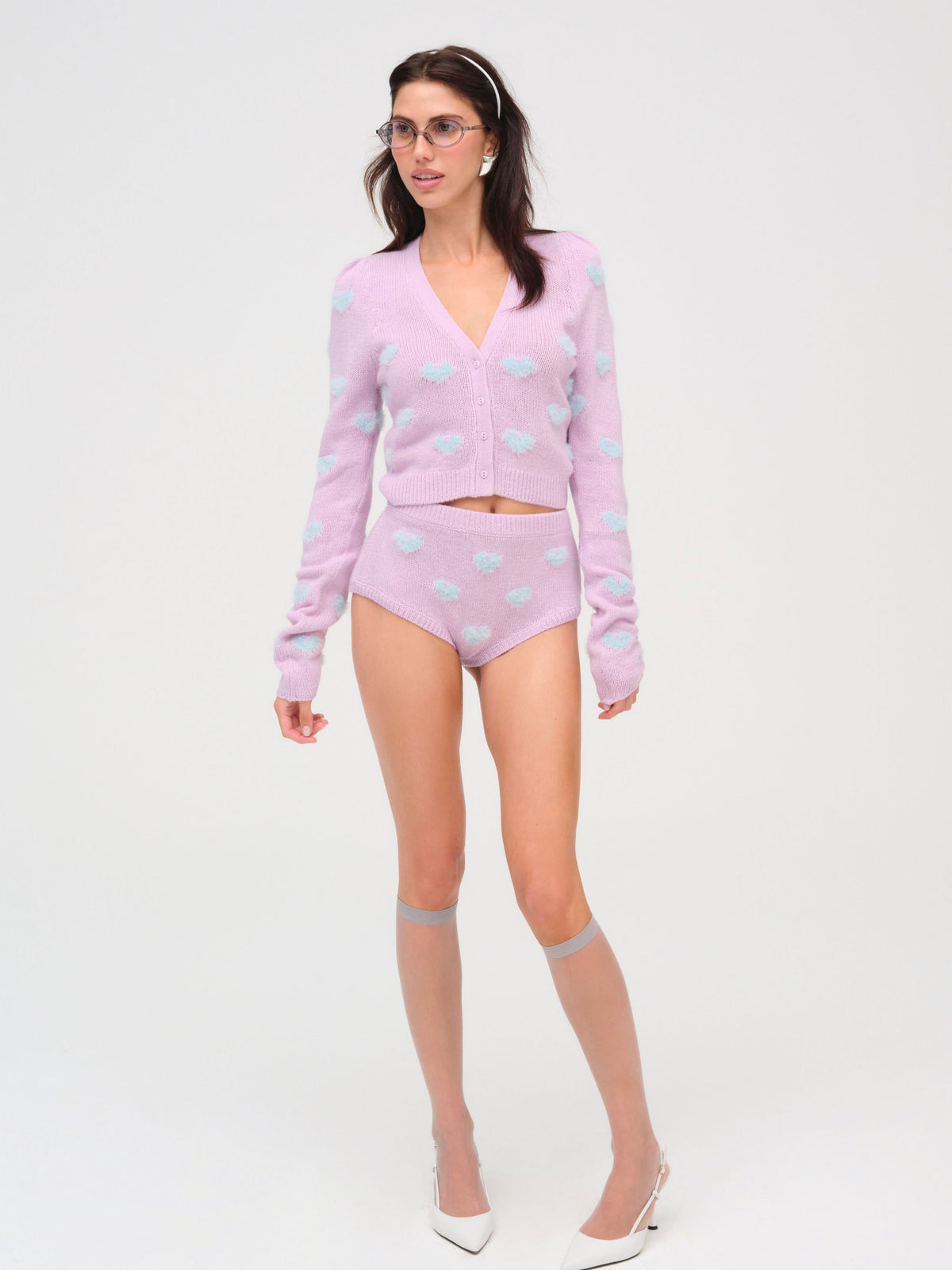 Scarlet Cropped Cardigan - Pink