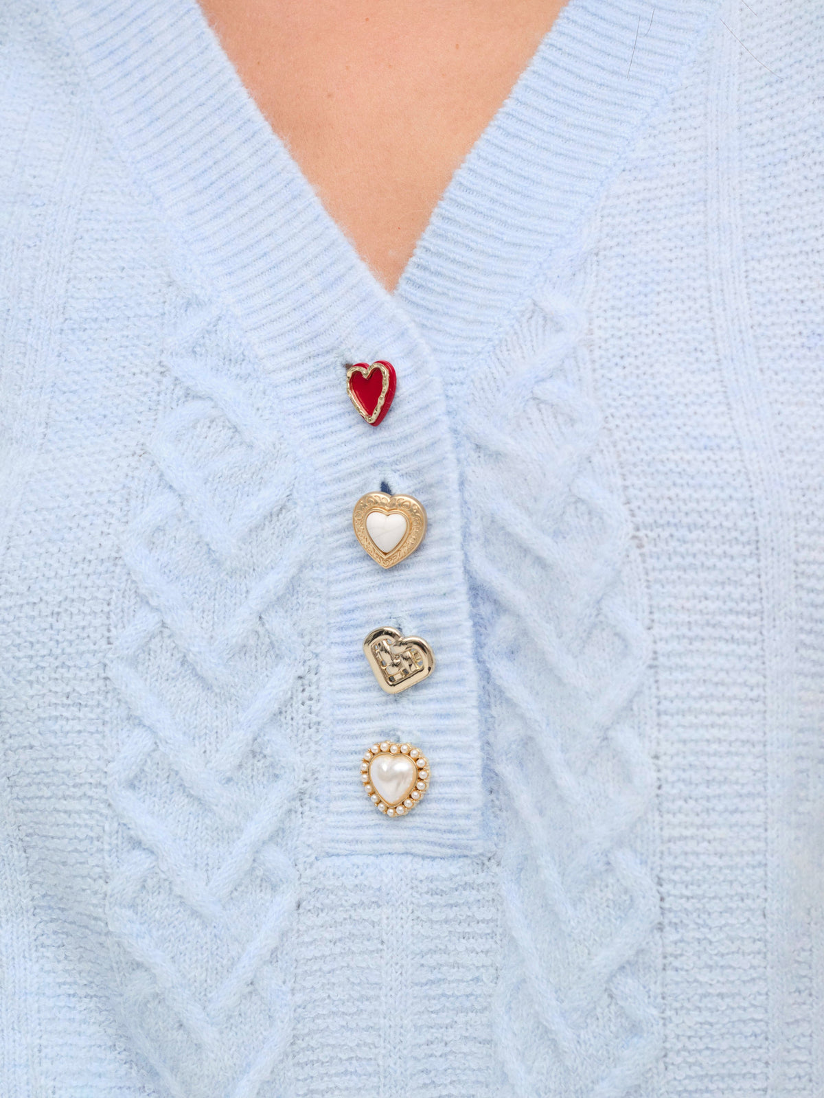 Cupid Cable Knit Vest - Blue