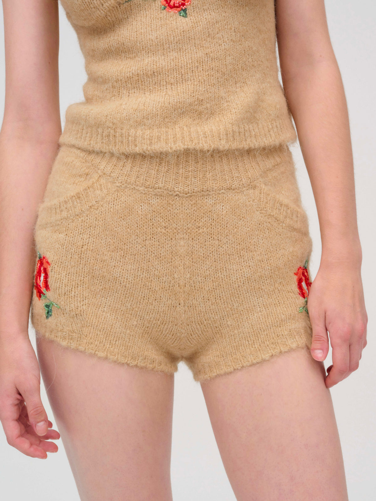 Grans Beaded Knit Short - Tan