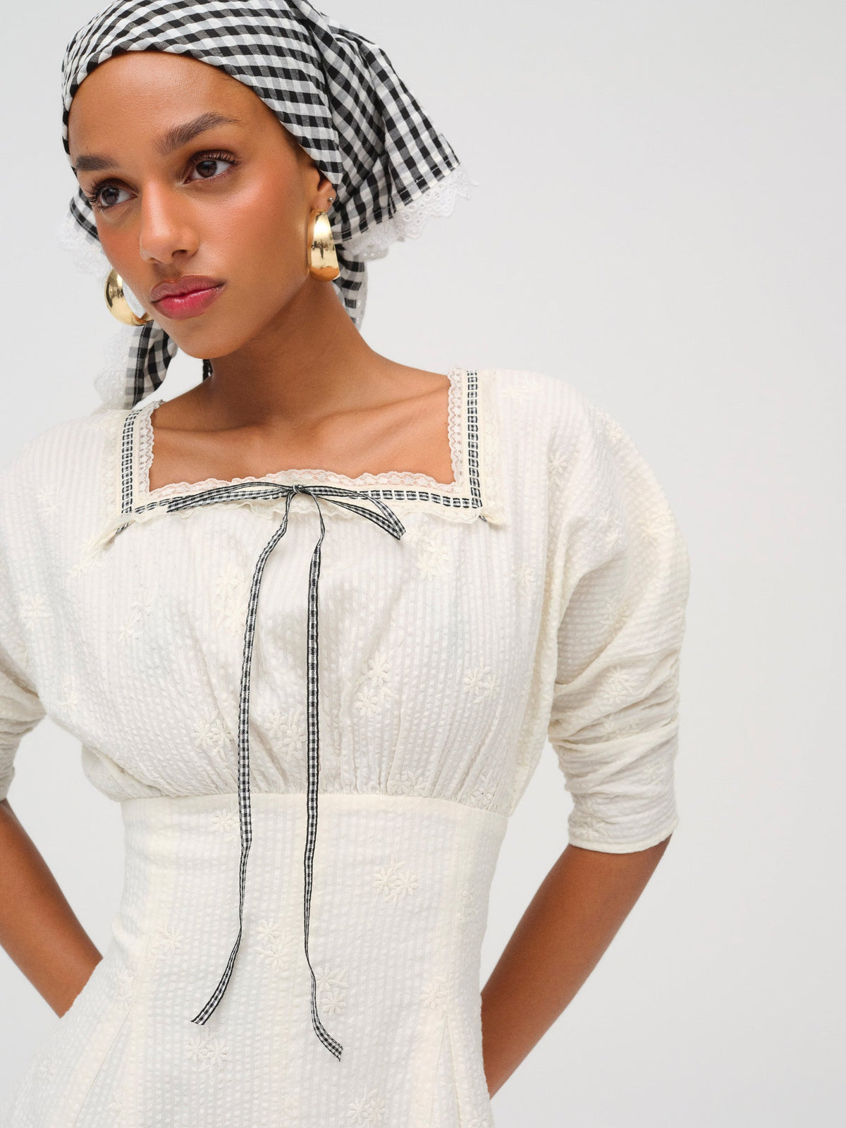 Baby Daisy Poplin Mini Dress - White