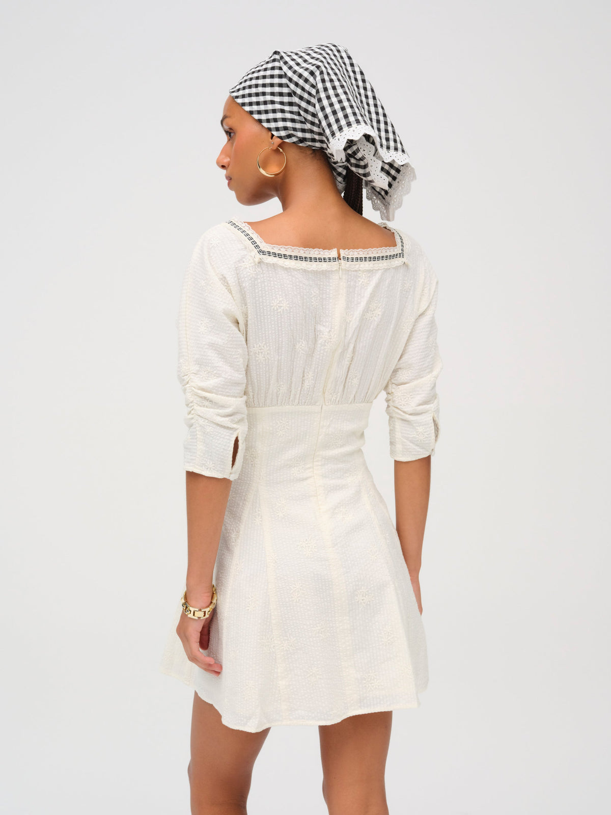 Baby Daisy Poplin Mini Dress - White