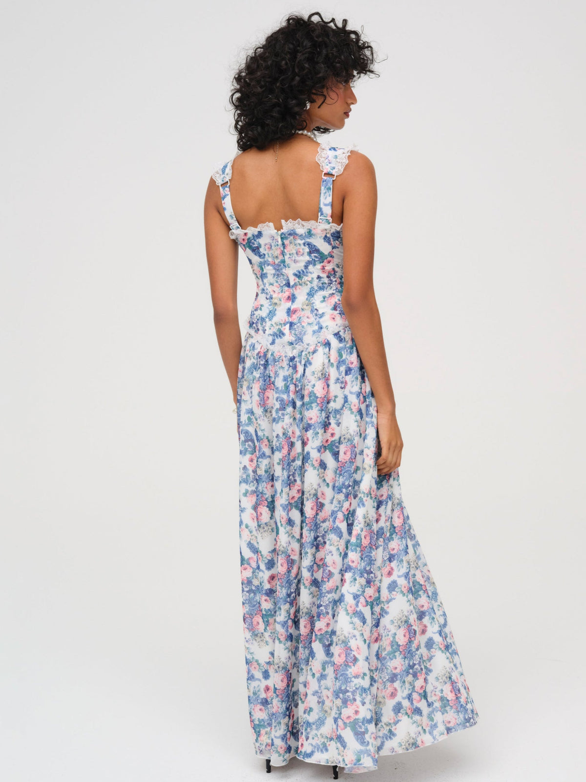 Audrey Floral Maxi Dress - Blue