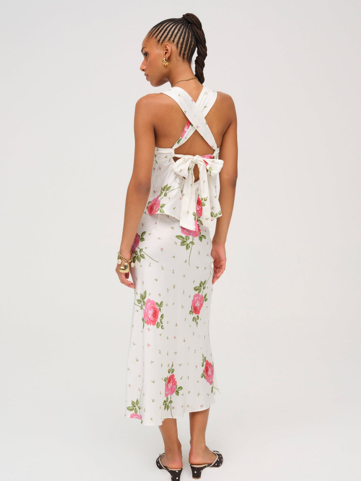 Rosebud Midi Skirt - White