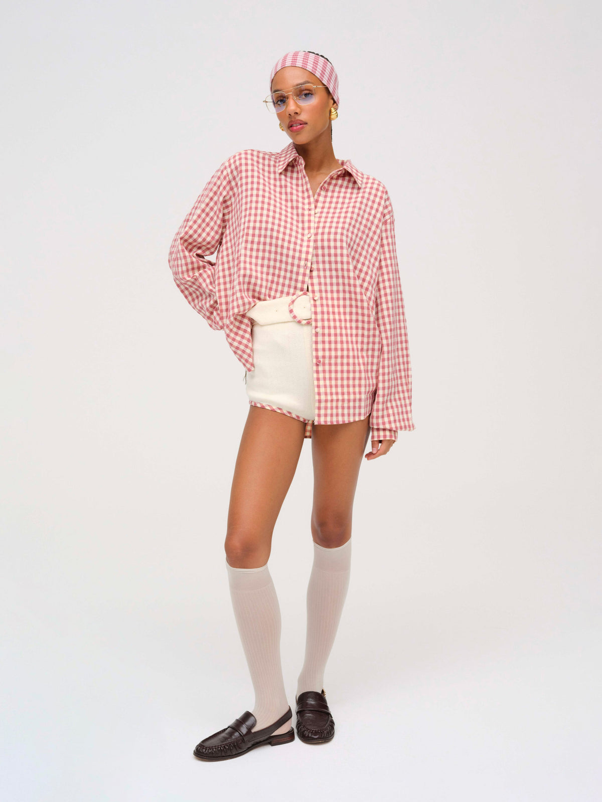 Georgia Gingham Button Down - Mauve