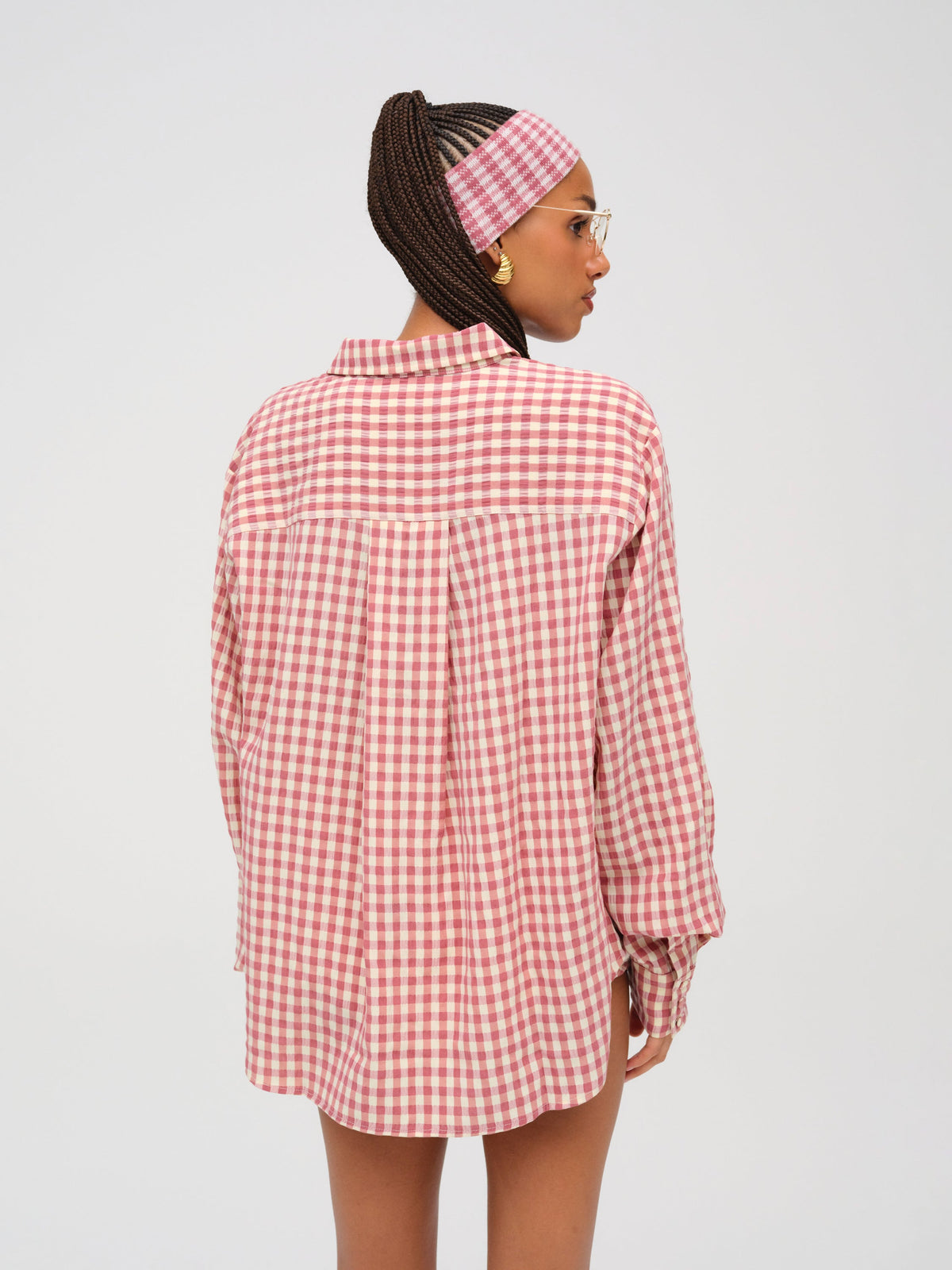 Georgia Gingham Button Down - Mauve