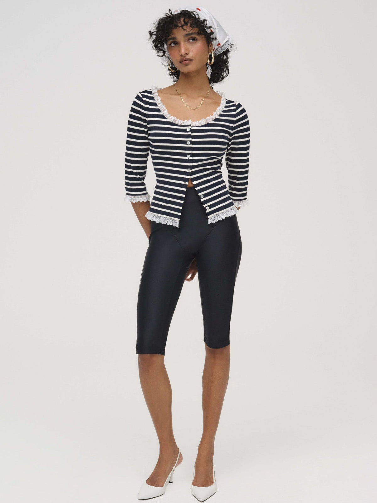 Suzette Stripe Cardigan - Black