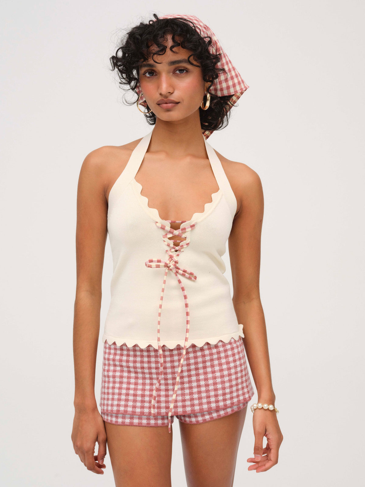 Sisi Scallop Knit Tank - Cream