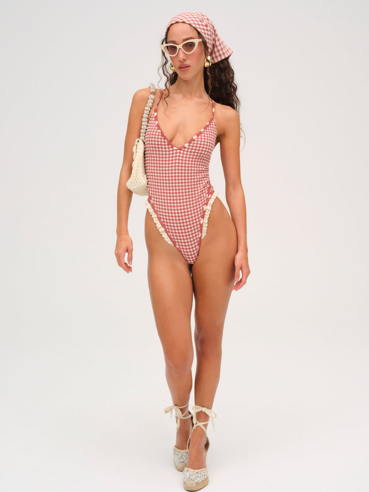 Strappy One Piece Swimsuit - Red