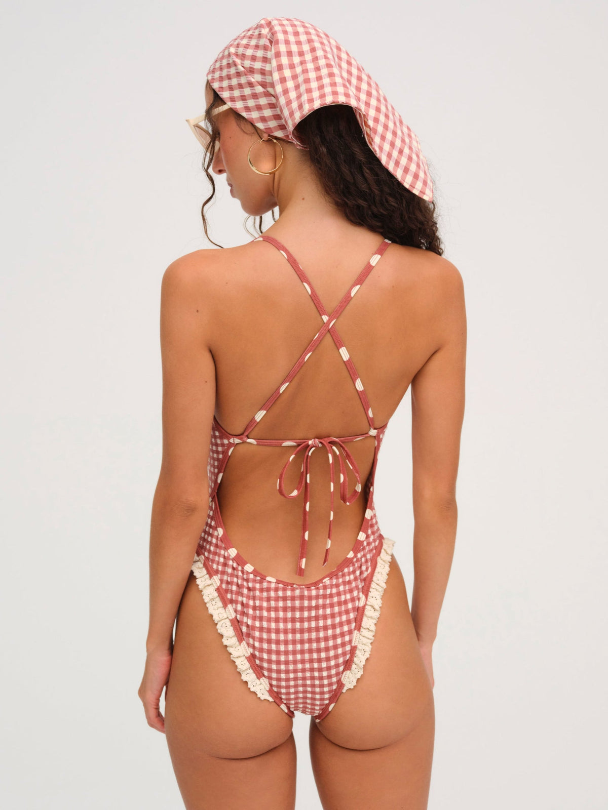 Strappy One Piece Swimsuit - Red