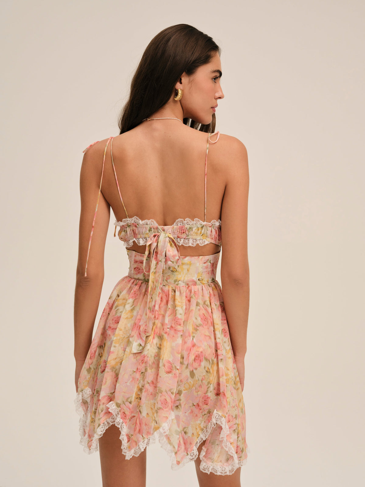 Elea Asymmetrical Mini Dress - Peach