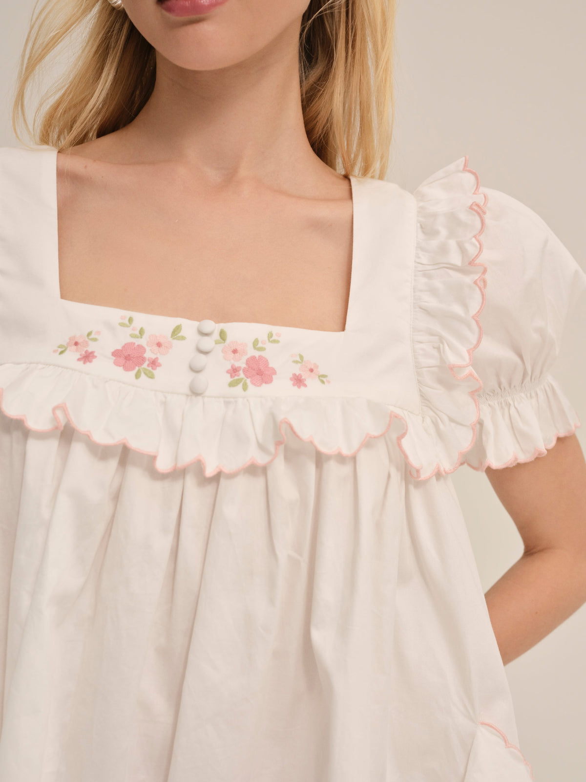 Tea Time Babydoll Dress - White