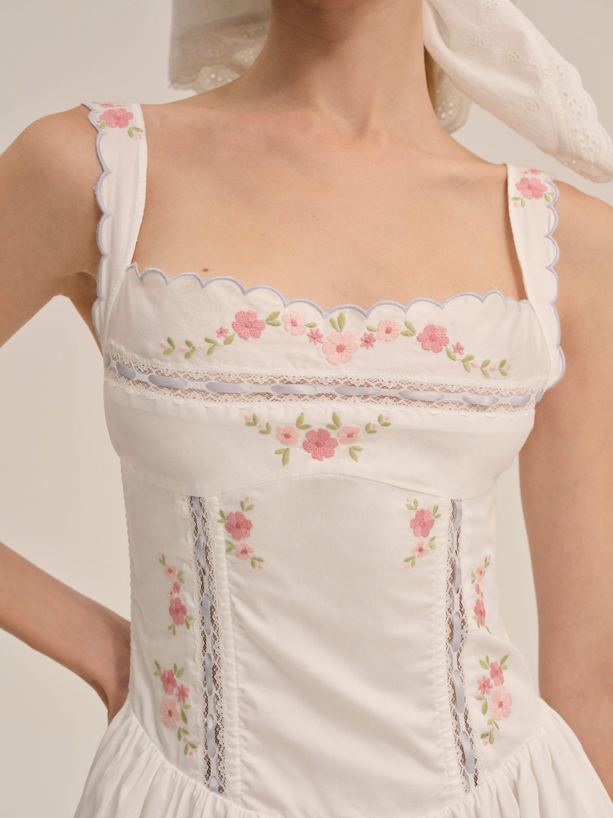 Tea Time Midi Dress - White