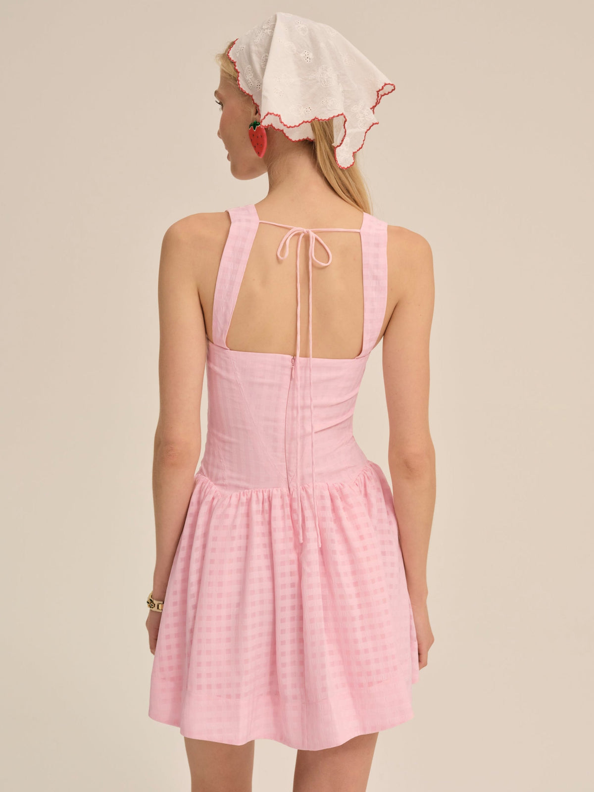 Ginny Gingham Mini Dress - Pink