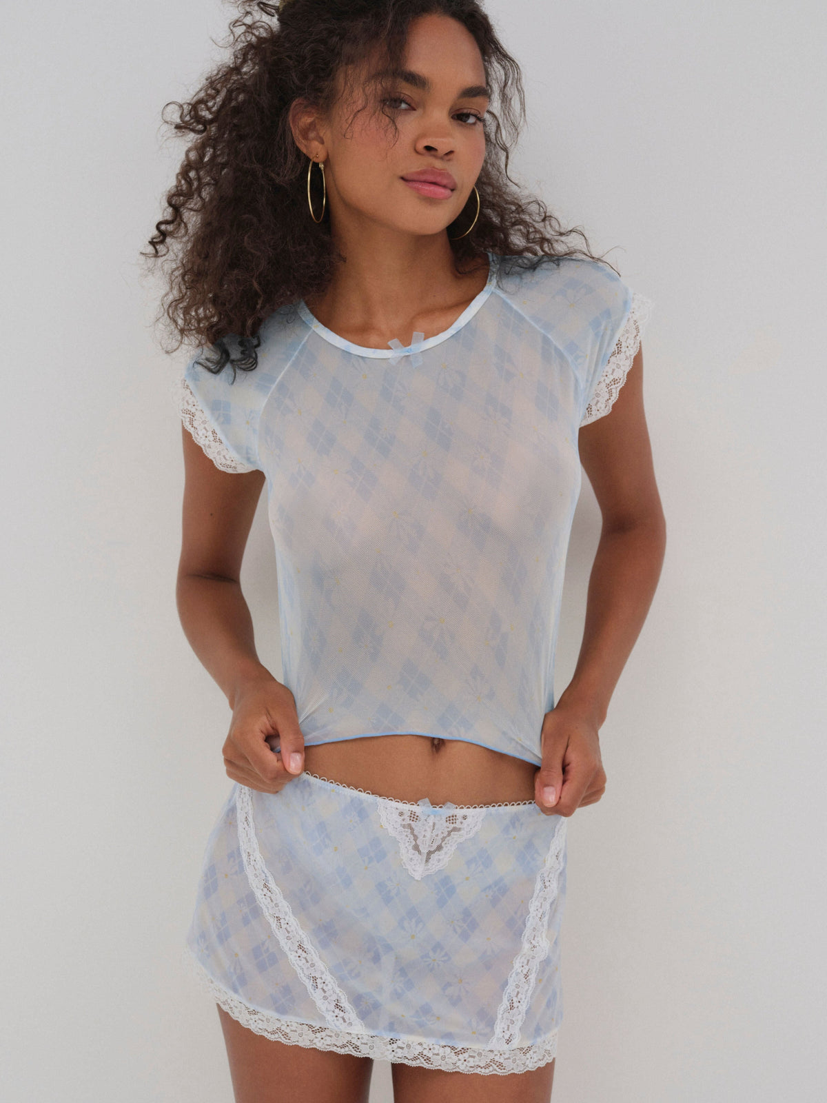 Dee Dee Daisy Mini Skirt - Blue