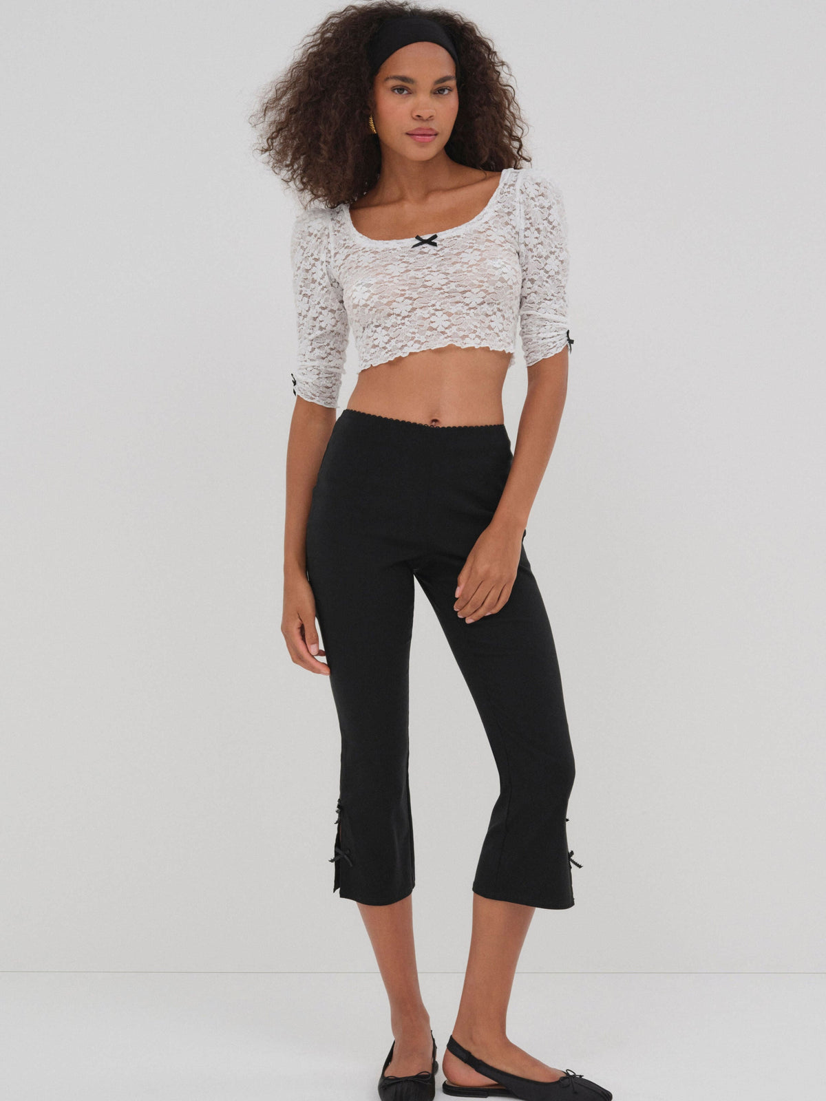 Sally Stretch Lace Top - White