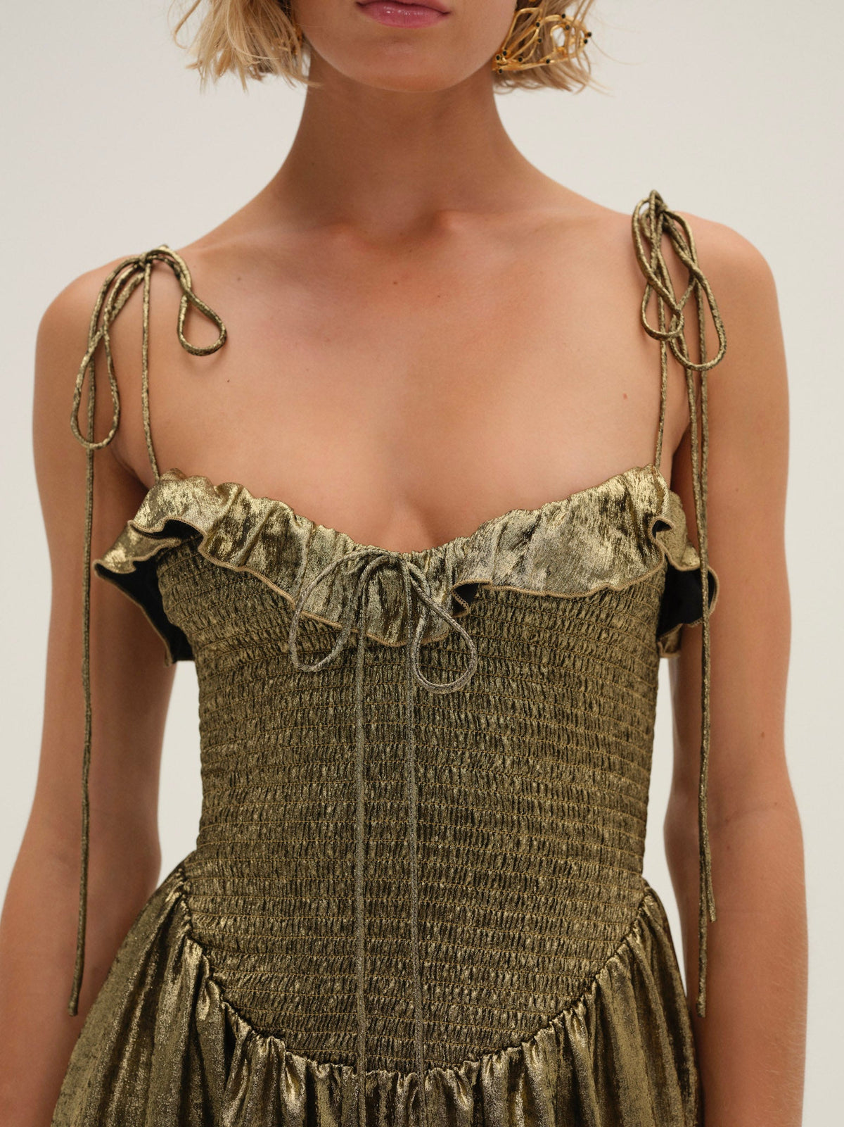 Bethany Midi Dress - Gold