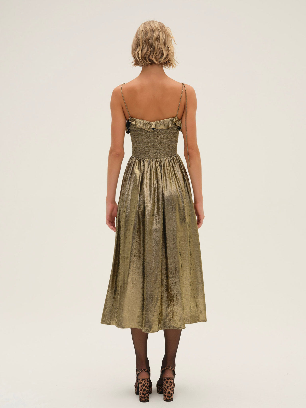 Bethany Midi Dress - Gold