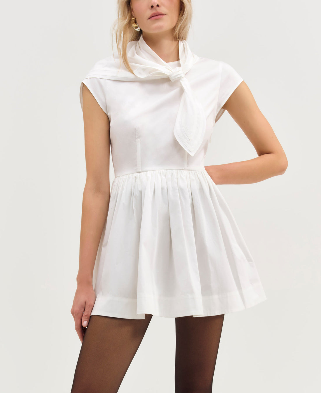 Helena Poplin Scarf Mini Dress