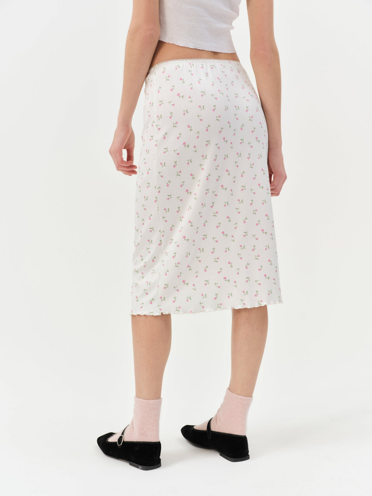 Elliana Midi Skirt - White