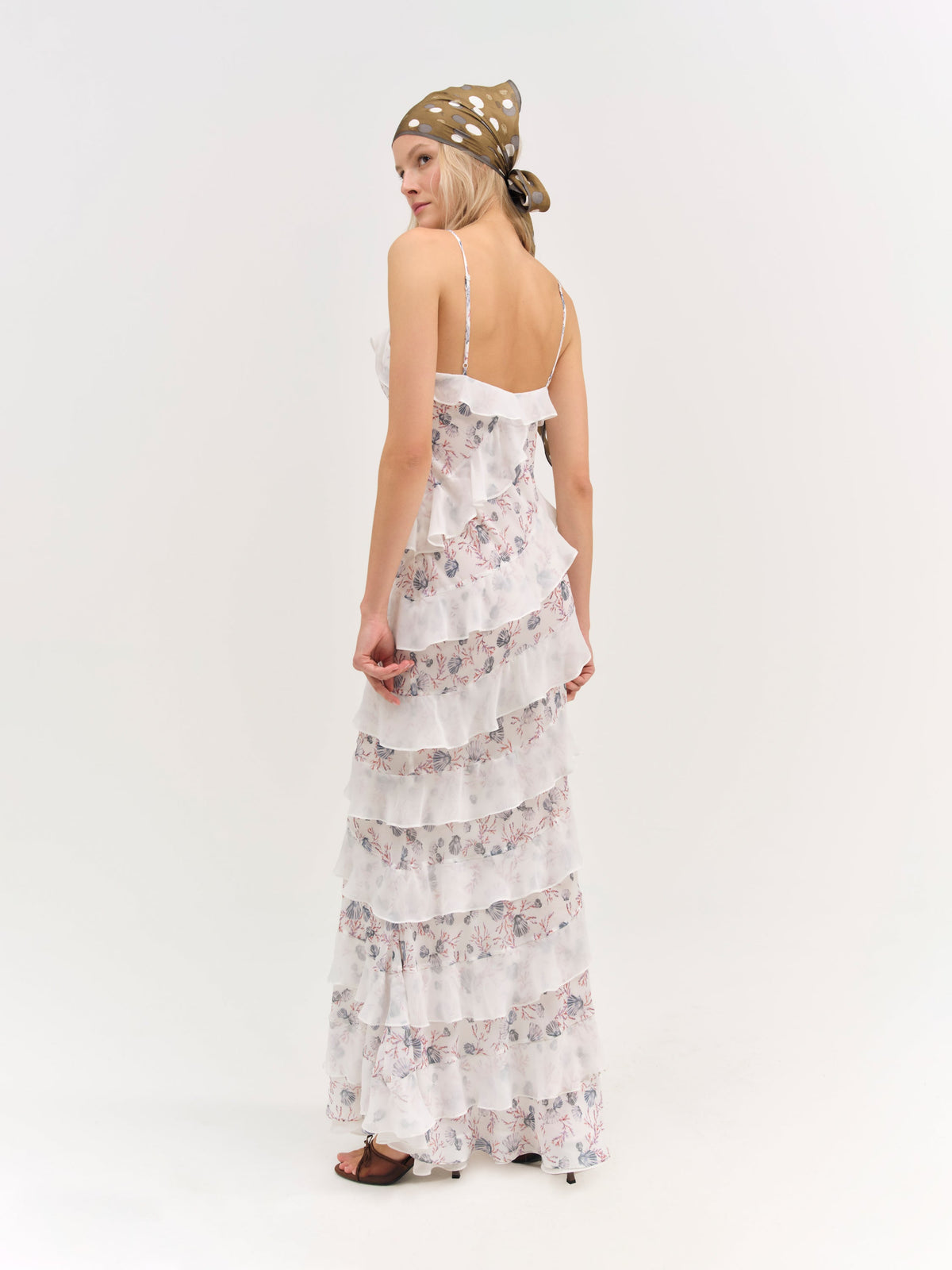 Debby Ruffled Maxi Dress - White