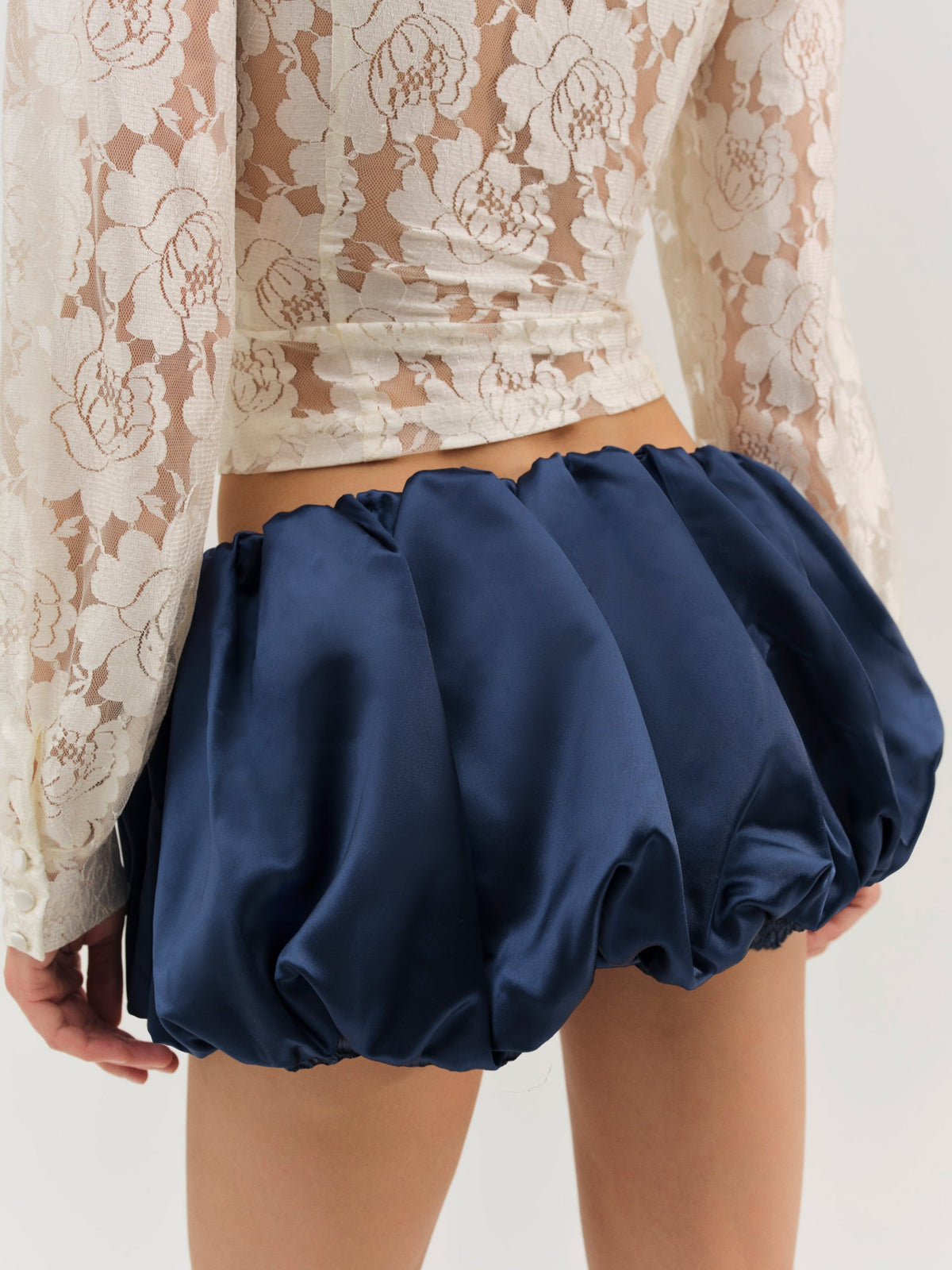 Lena Bubble Mini Skirt - Navy