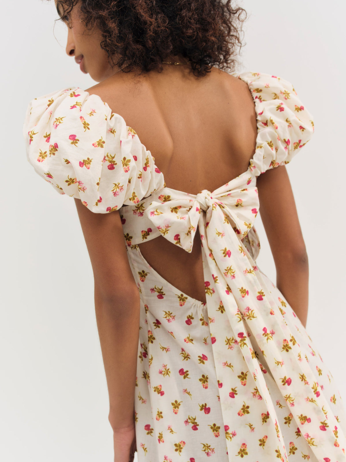 Adahlia Floral Midi Dress - Cream