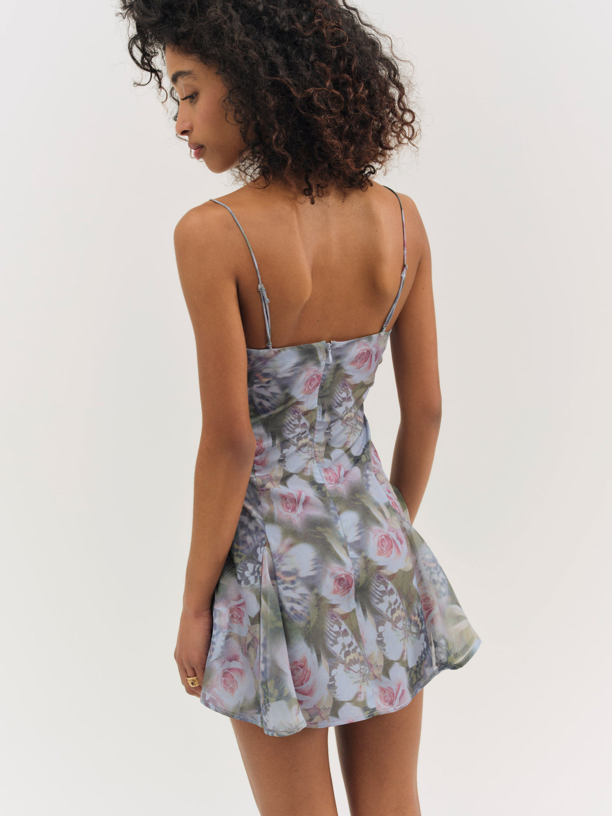 Fallen Floral Mini Dress - Purple