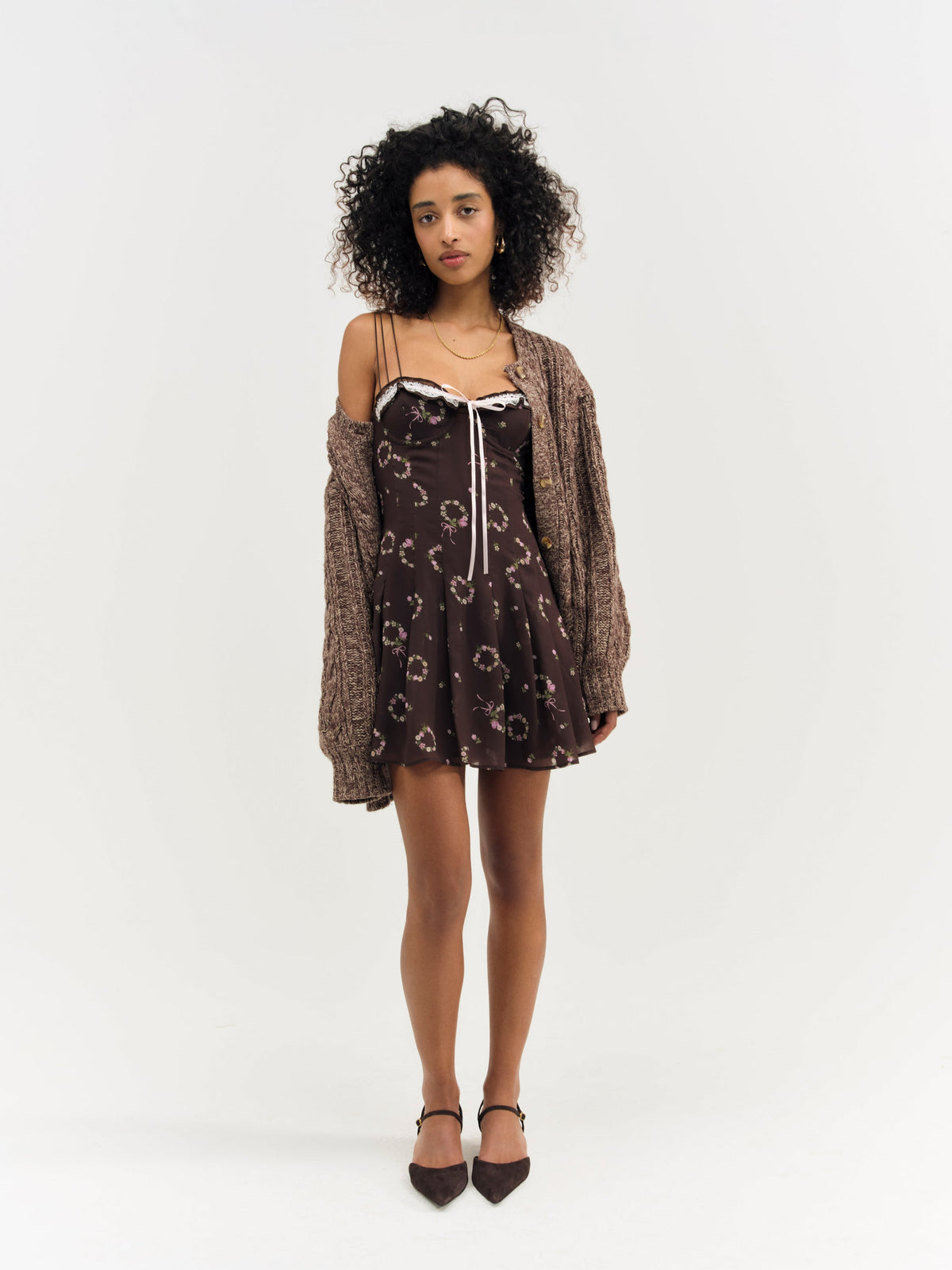 Kate Mini Dress - Brown