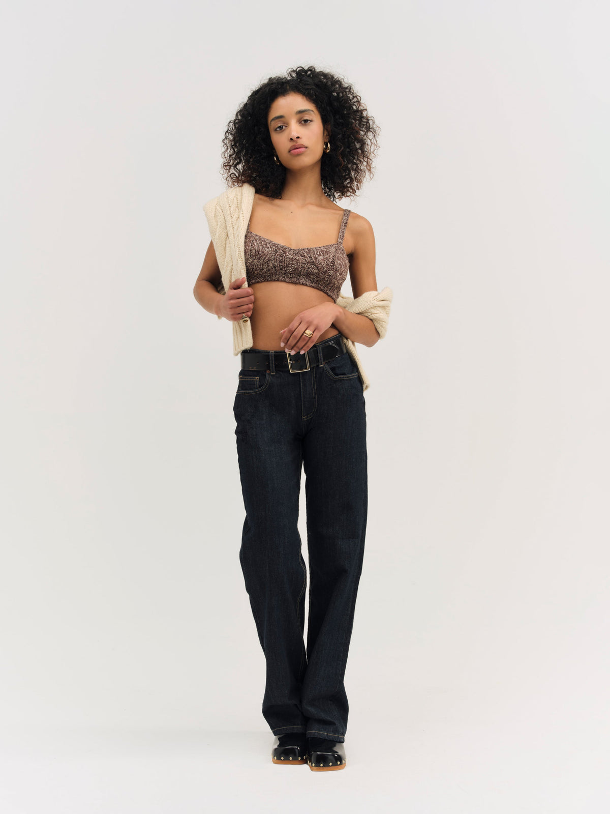 Nathalie Knit Bra Top - Brown