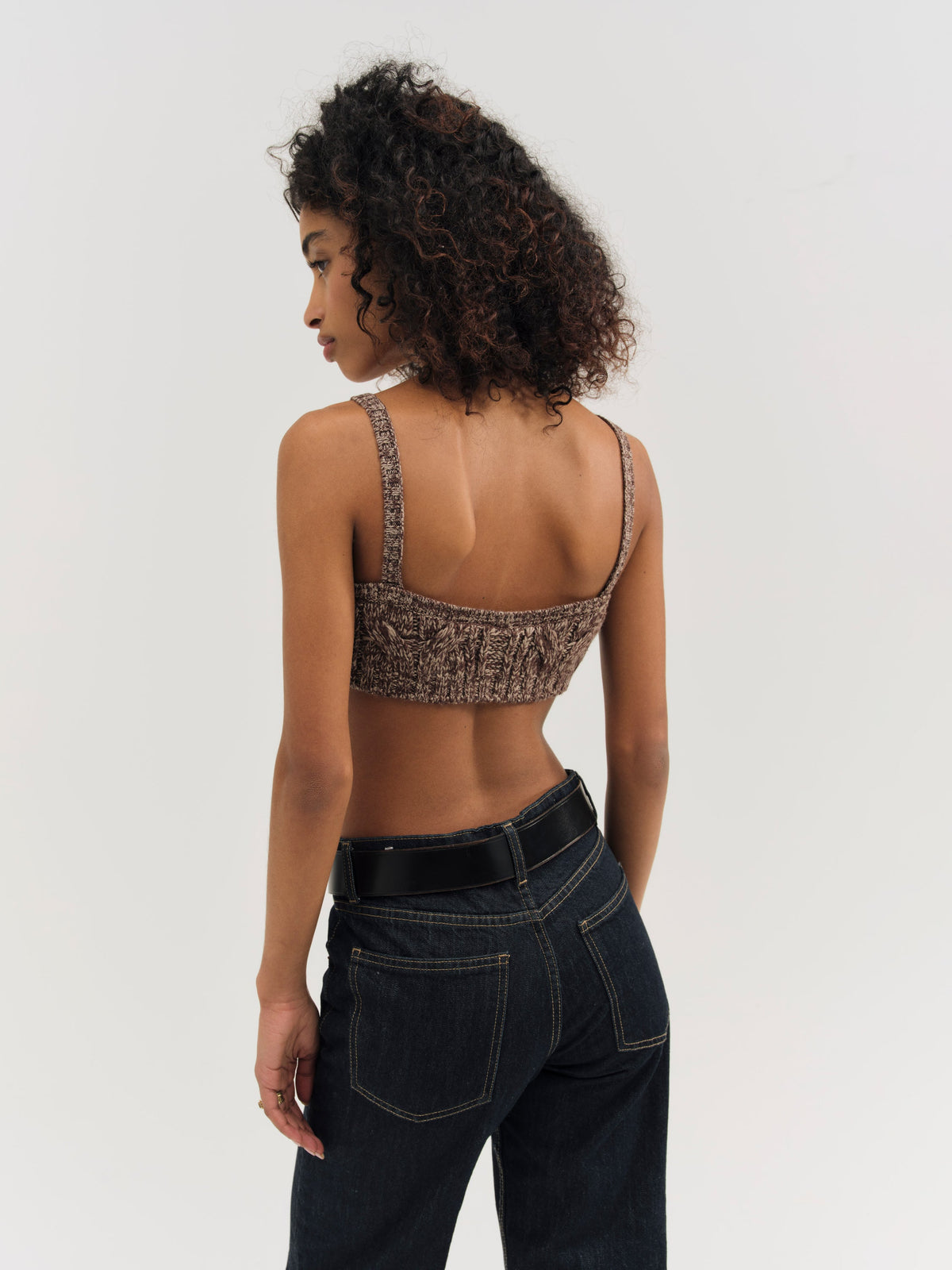 Nathalie Knit Bra Top - Brown