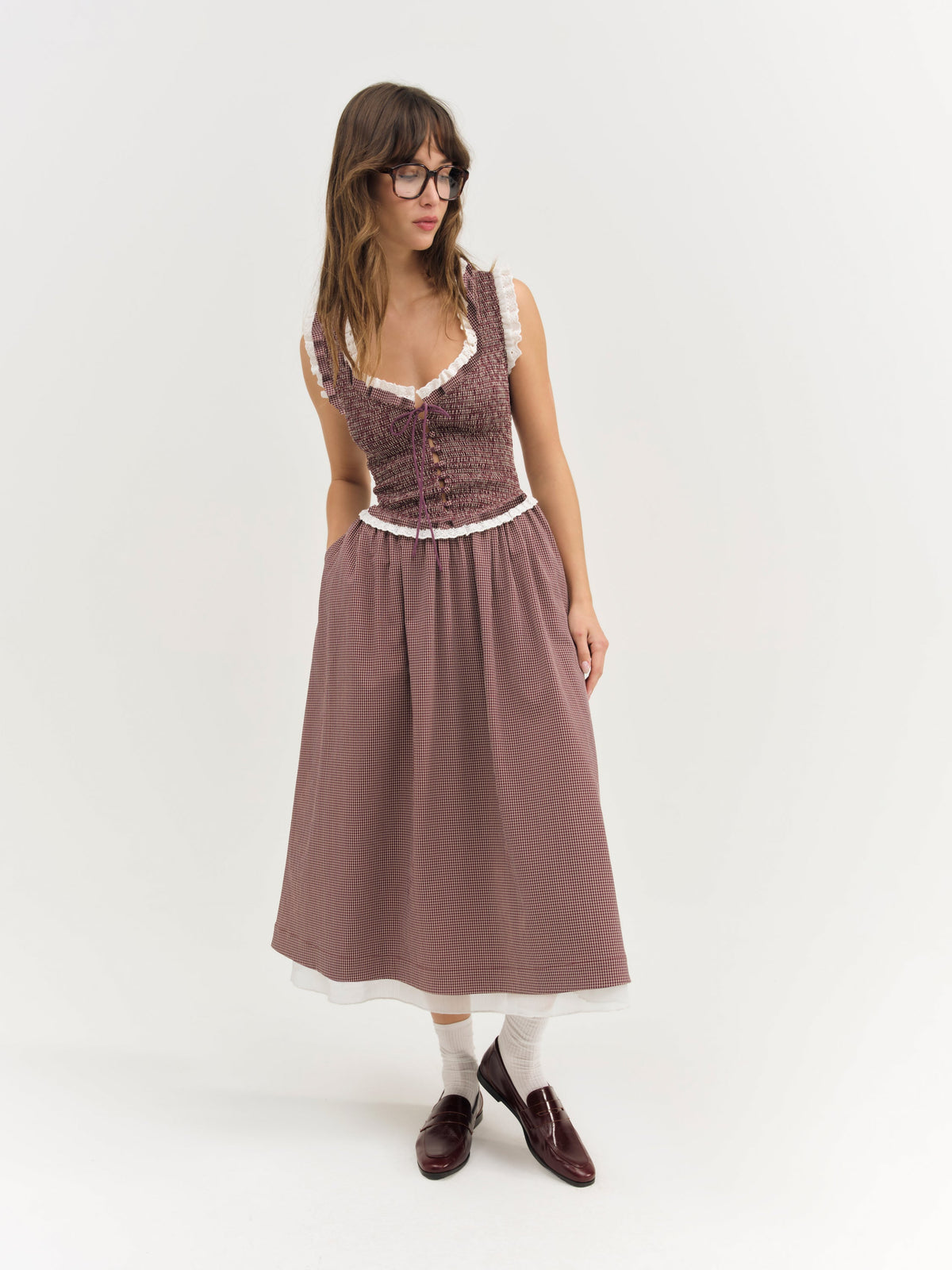 Morgan Midi Dress - Burgundy