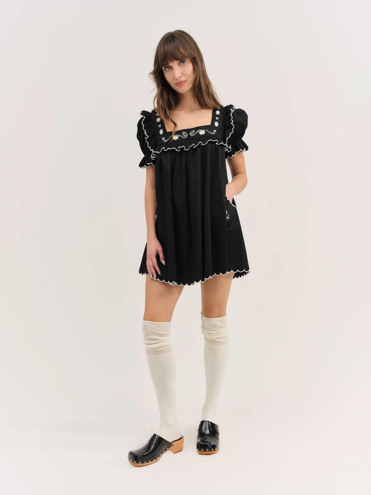 Tea Time Babydoll Dress - Black
