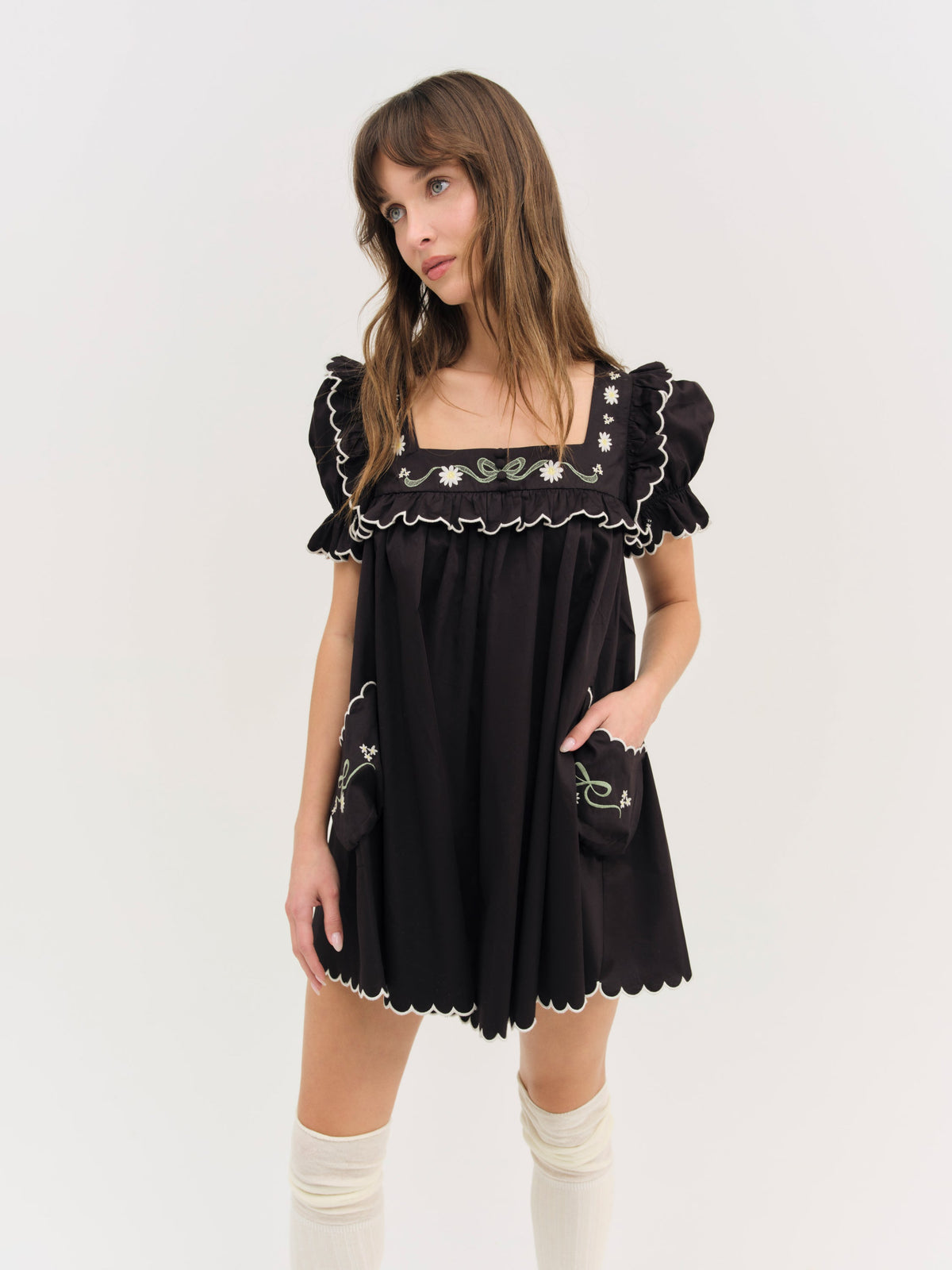Tea Time Babydoll Dress - Black