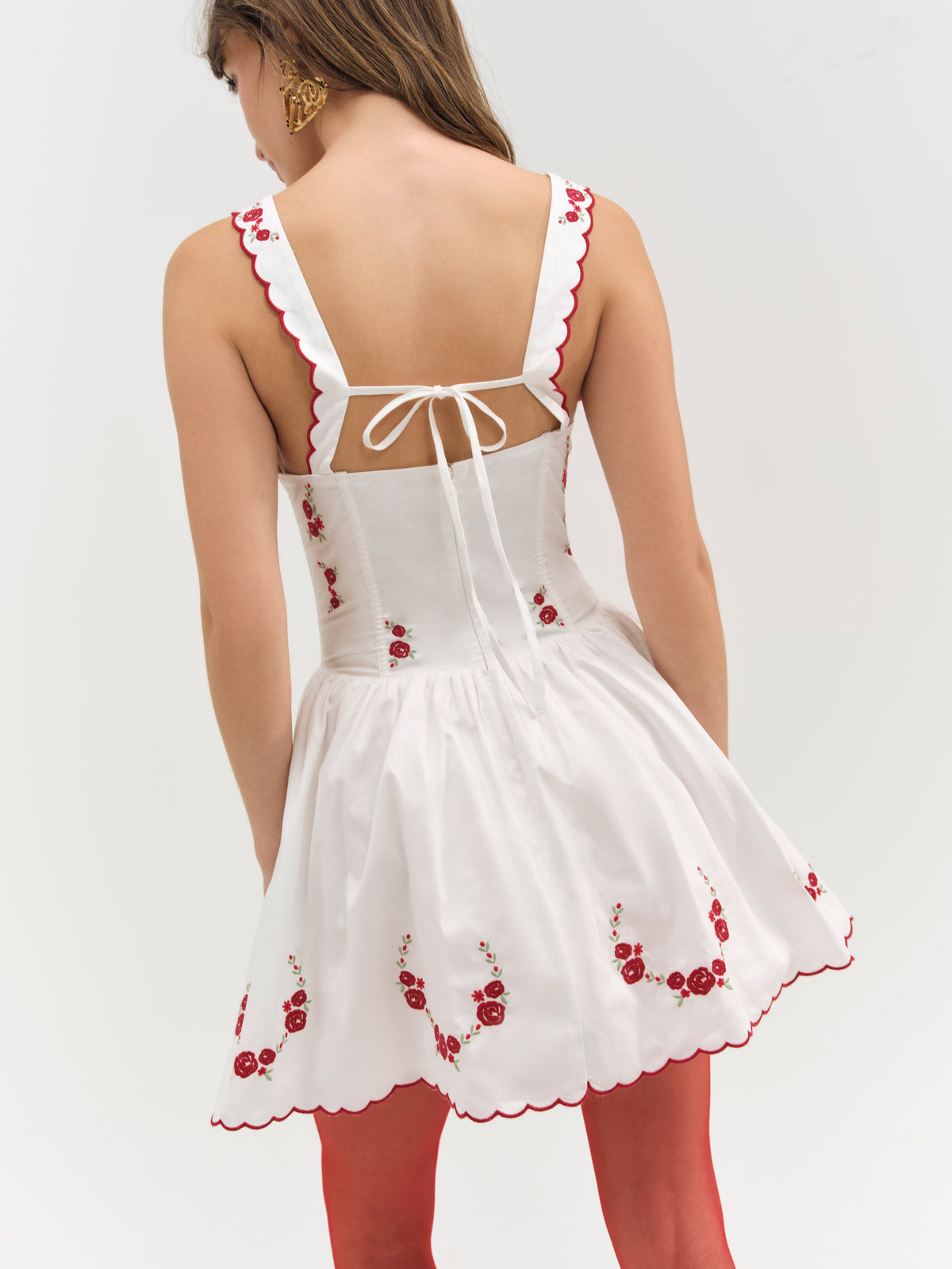 Tea Time Poplin Mini Dress - White