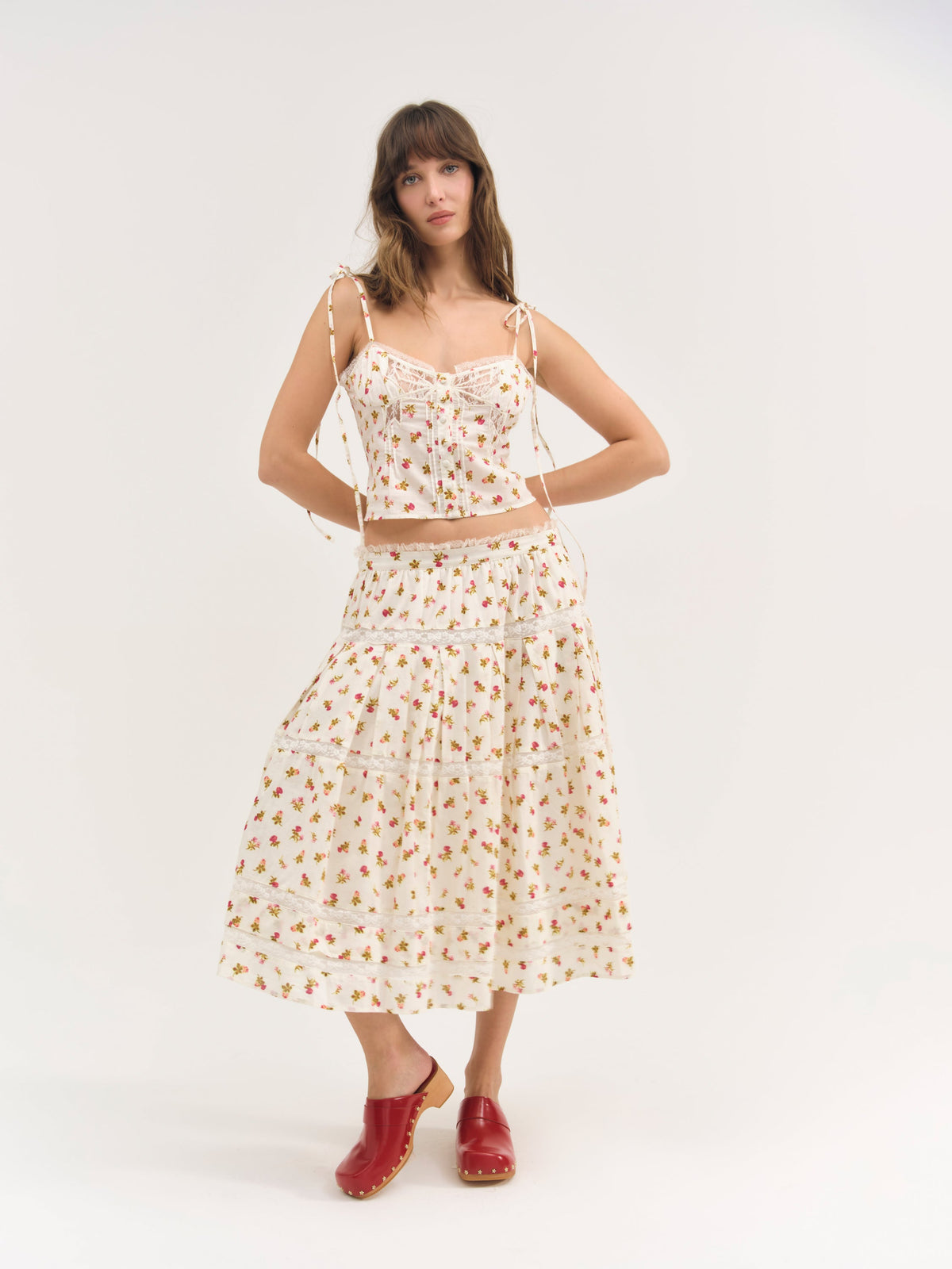 Adahlia Floral Top - Cream