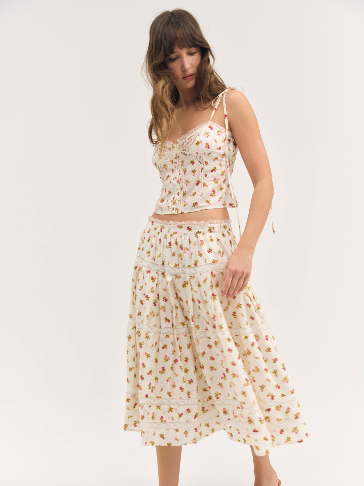Adahlia Floral Top - Cream