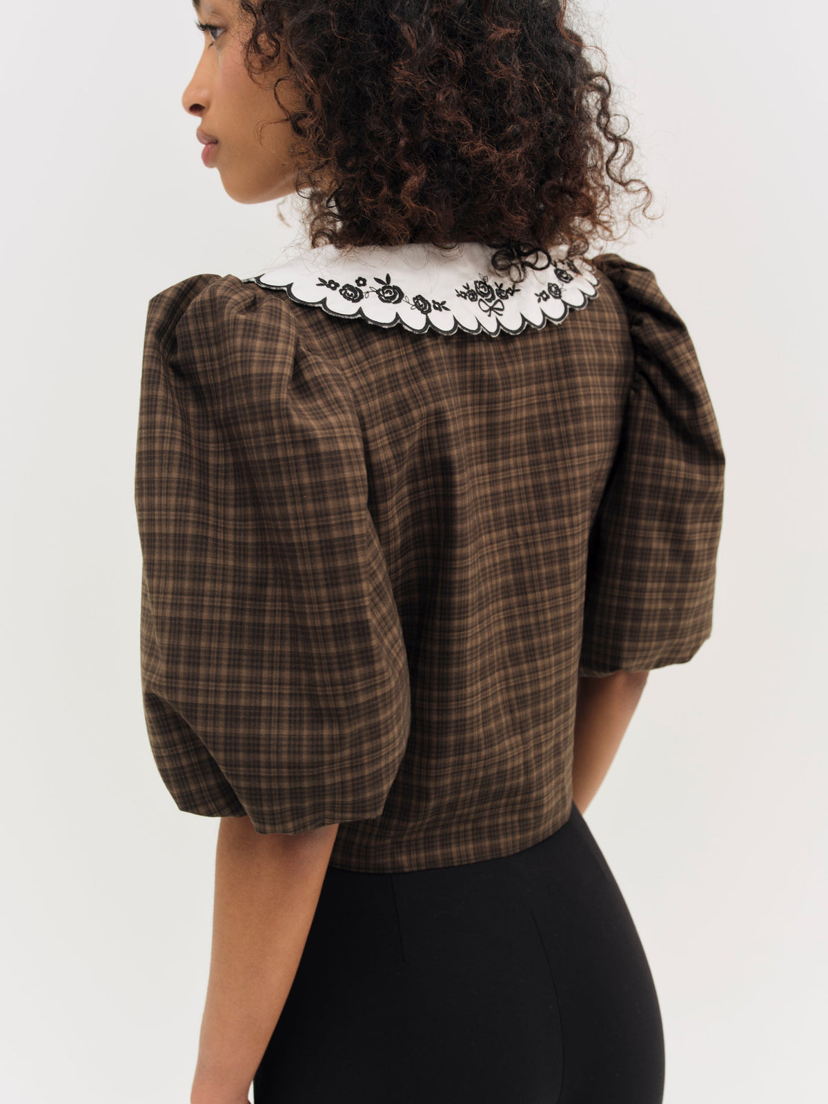 University Plaid Top - Brown