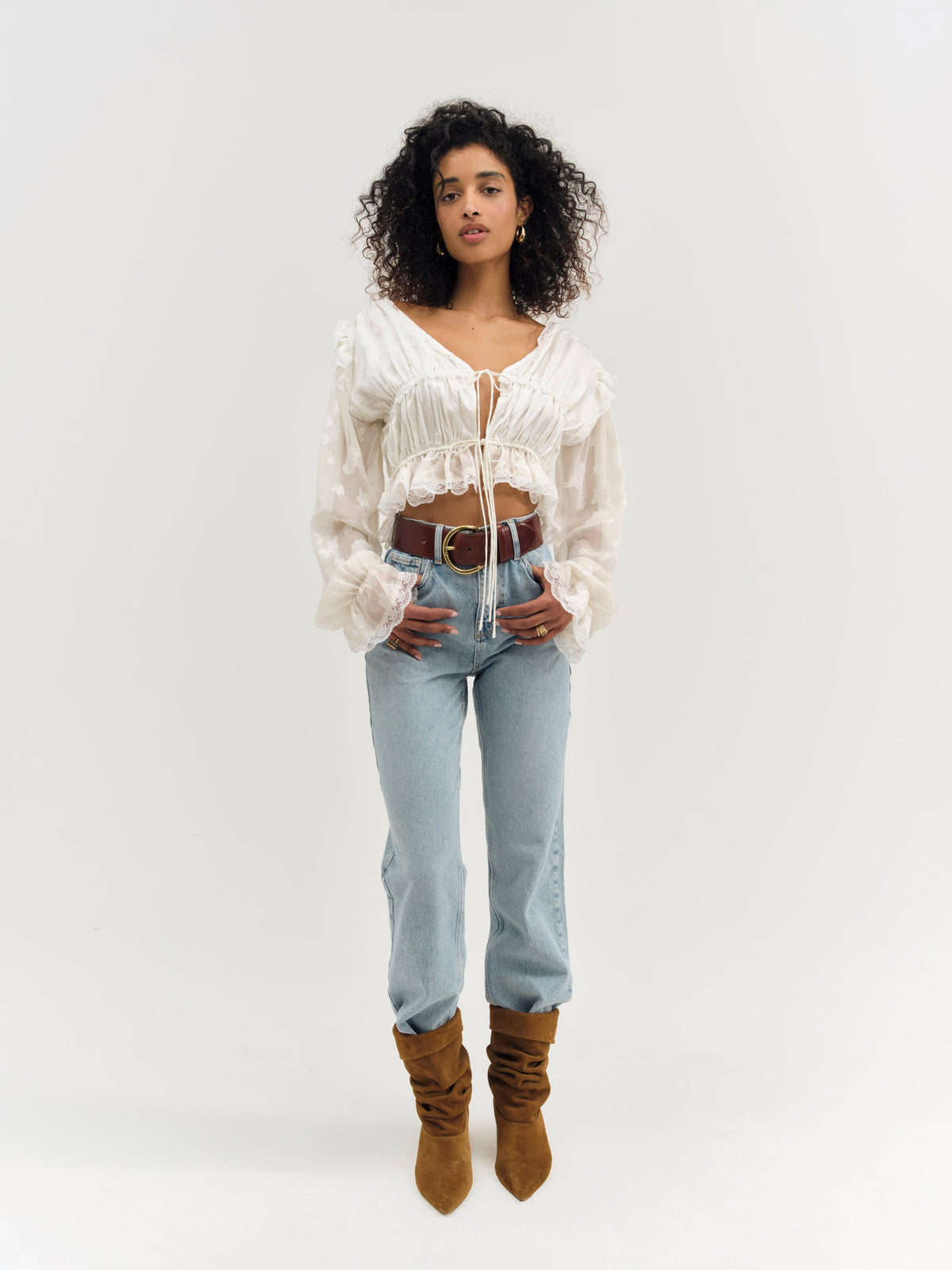 Jeanne Jacquard Top - Cream